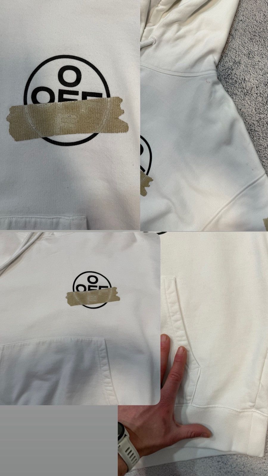 Off-White Off-White Tape Diag Arrows Hoodie White Beige Men S Portugal Size US S / EU 44-46 / 1 - 18 Thumbnail