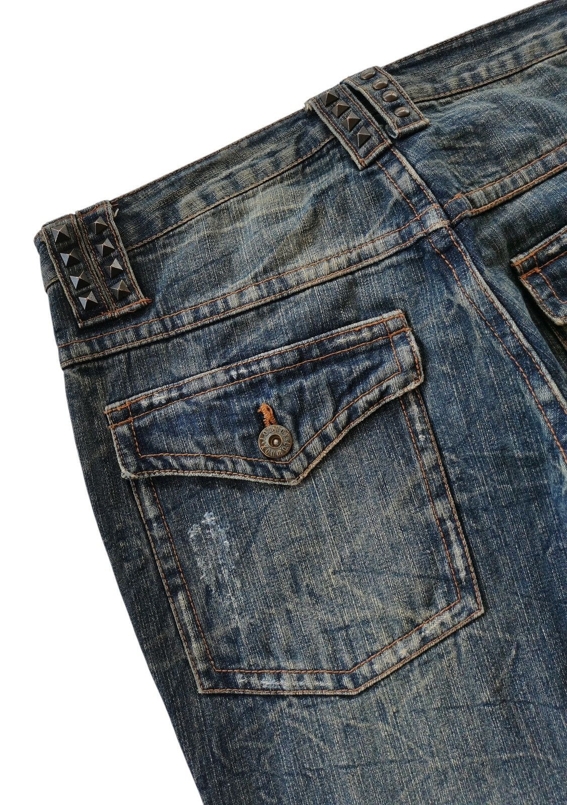LOWBOX Archival Japanese Punk Studded Flare Jeans Lowbox Size US 31 - 7 Thumbnail