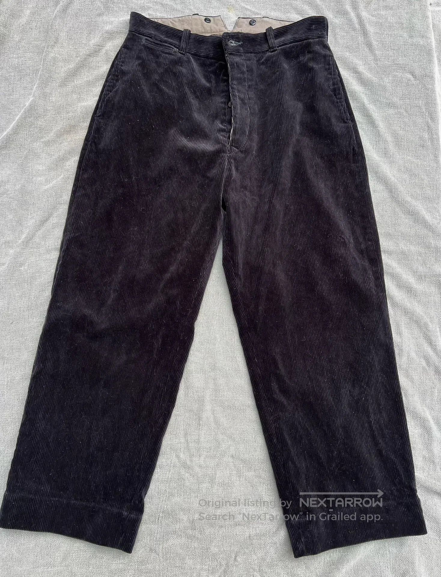 Black Wide-Leg Corduroy Trousers.