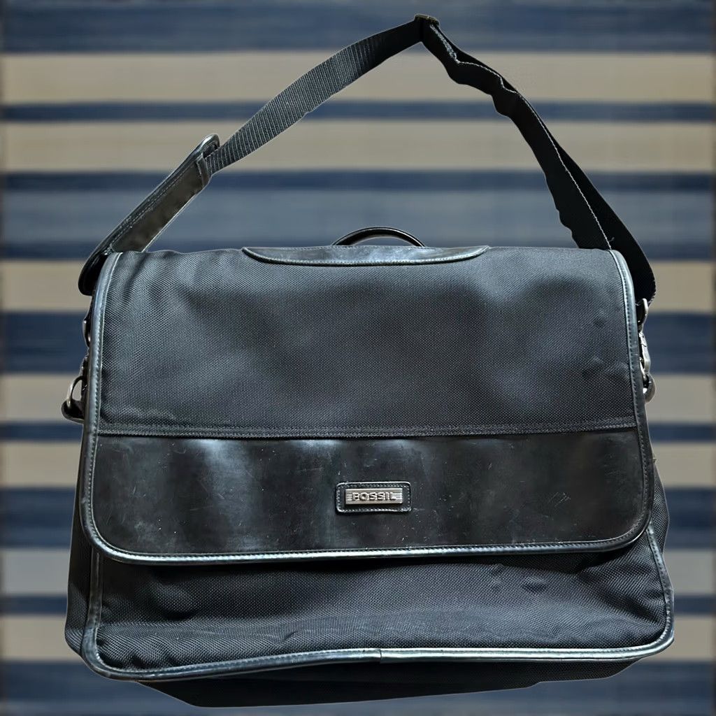 Fossil Fossil Kinley Crossbody Crossbody Bag Black Leather Nylon Large Women Size ONE SIZE - 1 Thumbnail