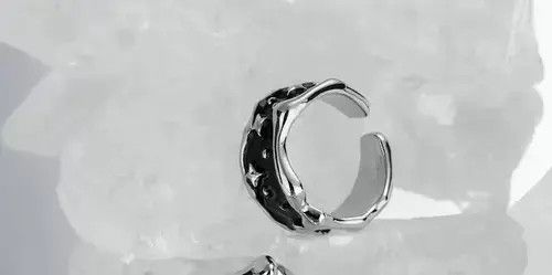 VIBE Dark Star Abstract Ring Silver Punk Art Psychedelic Space Size ONE SIZE - 3 Thumbnail