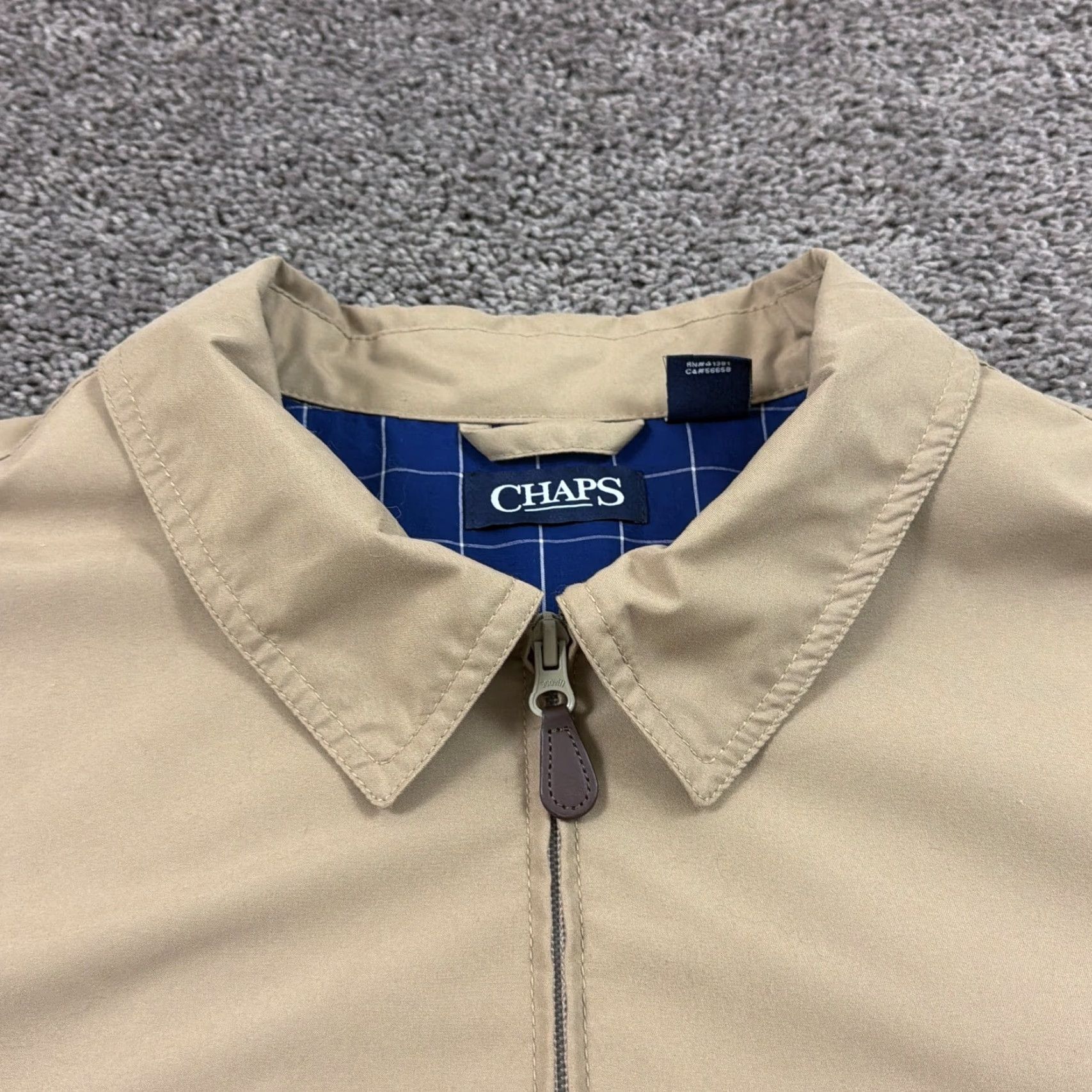 Chaps Chaps Jacket Mens 2XL Big 2XB Beige Full Zip Long Sleeve Bomber - Vintage? No. Size US XXL / EU 58 / 5 - 5 Thumbnail