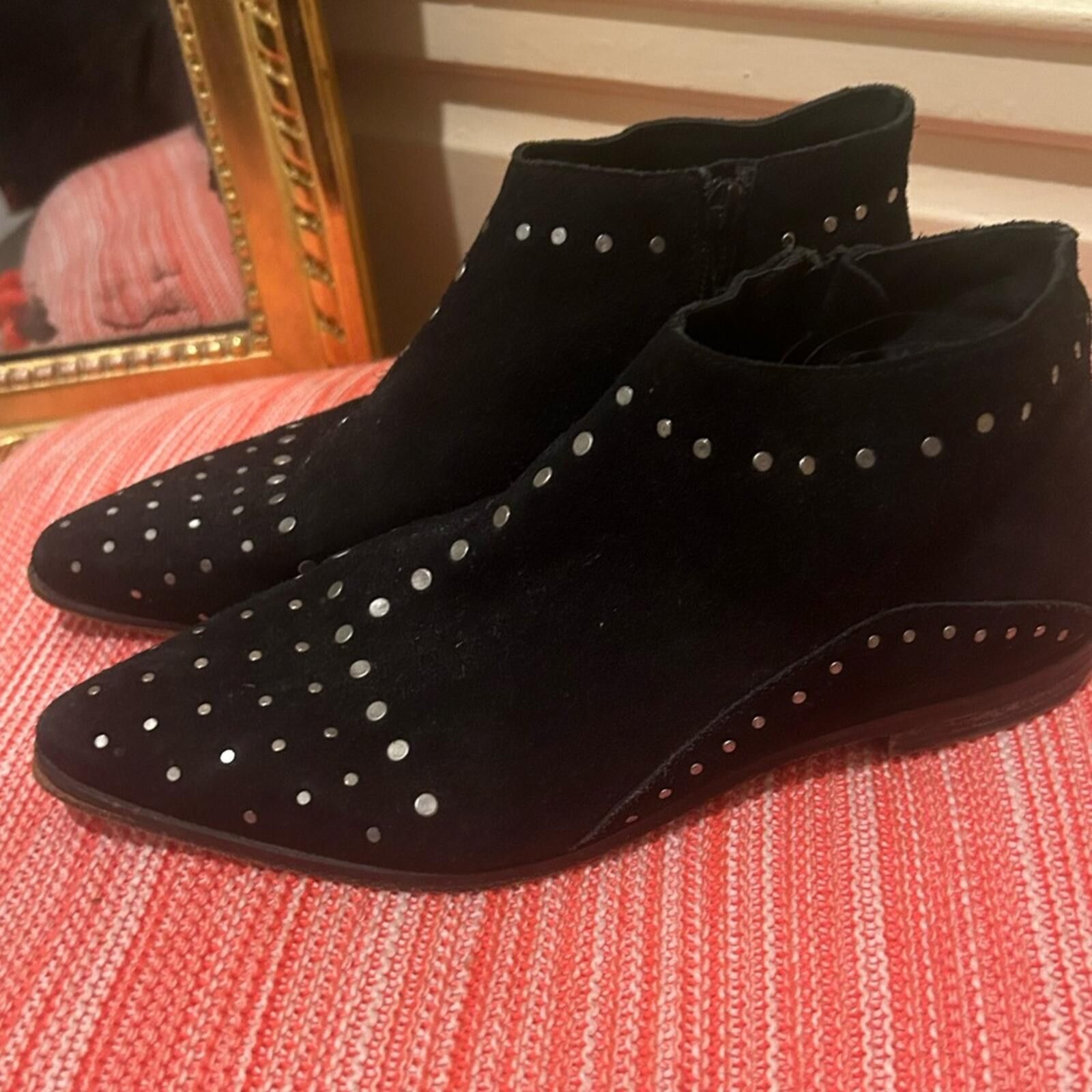 Free People Free People Black Studded Suede Ankle Boots Size US 8 / IT 38 - 6 Thumbnail
