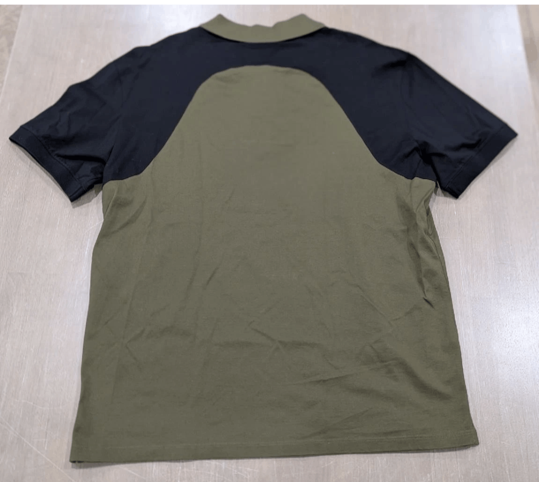 Alexander McQueen Colorblock Polo Shirt Olive/Black XL
