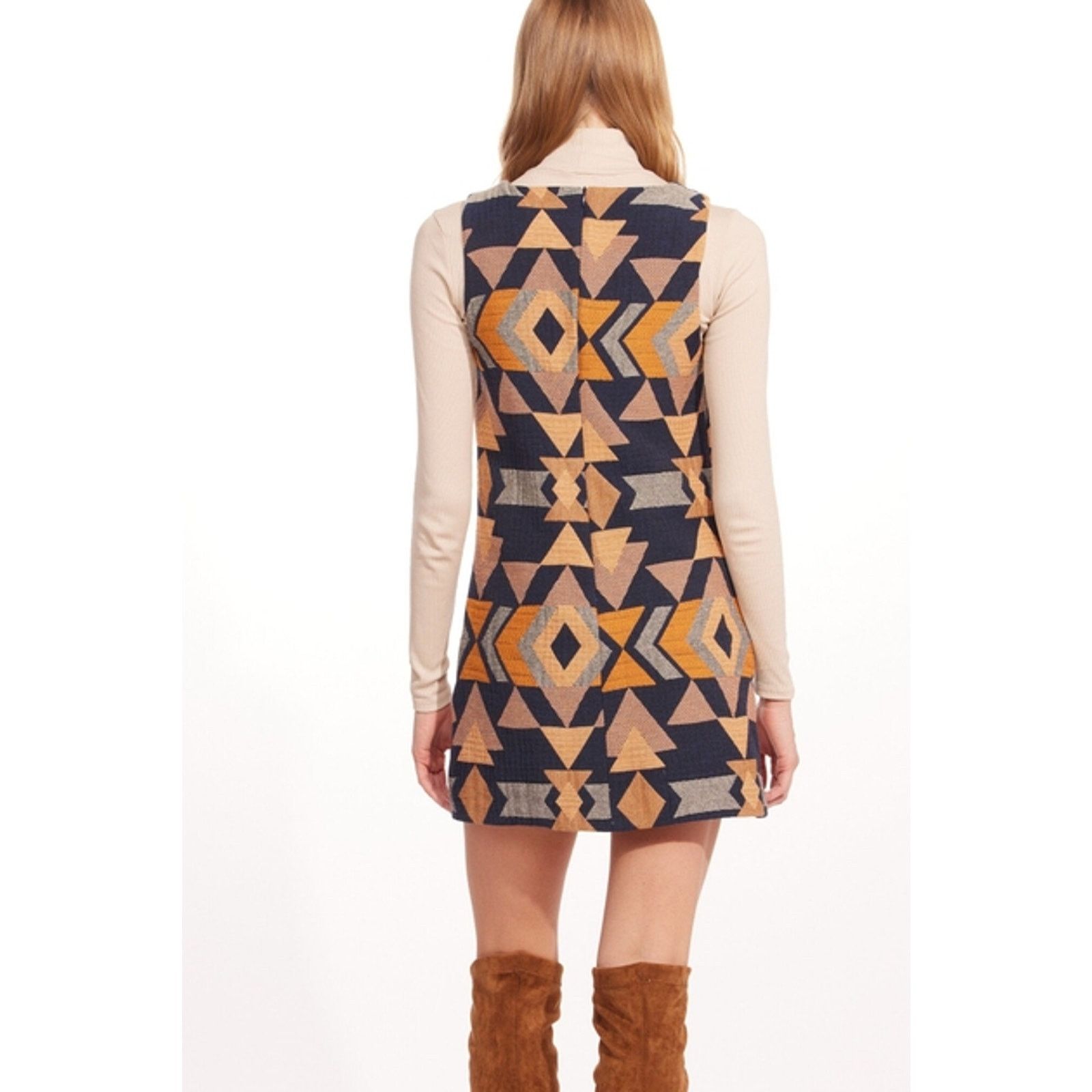 Eva Franco Eva Franco Polygon Twiggy Jacquard Mini Shift Dress Size M / US 6-8 / IT 42-44 - 3 Thumbnail