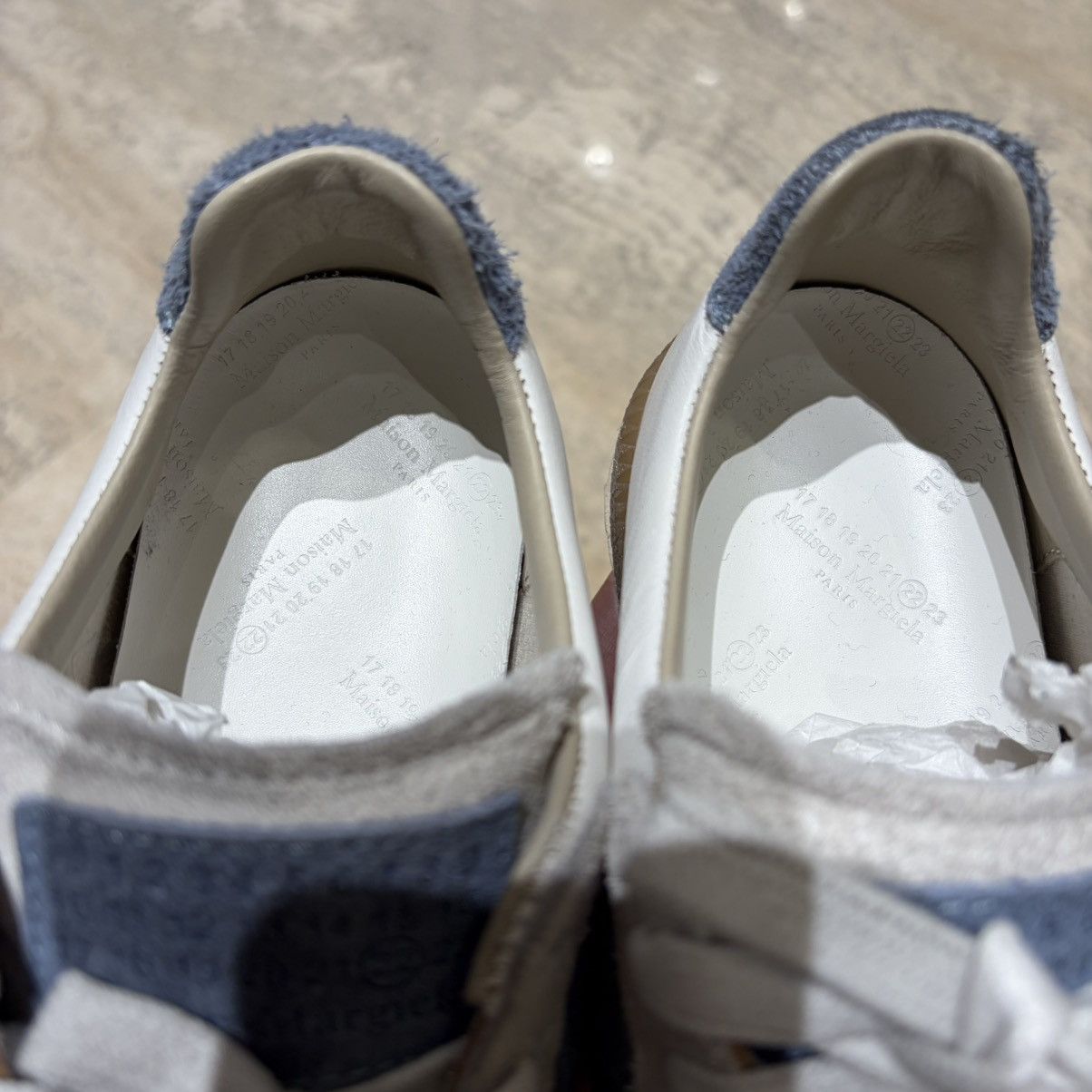 Maison Margiela NWT Distressed Replica Women’s Sneaker - Blue/White - 37.5 Size US 7.5 / IT 37.5 - 5 Thumbnail