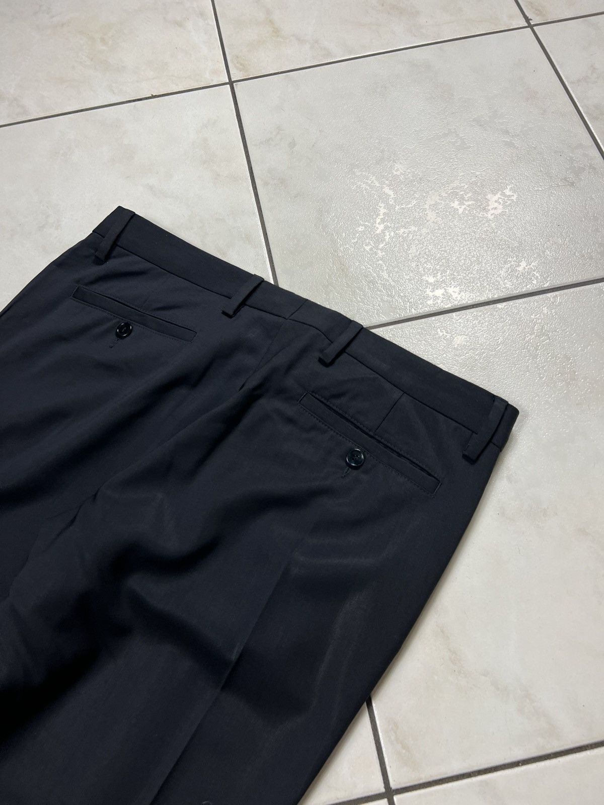 Dolce & Gabbana Dolce&Gabbana classic wool dark navy creased old money pants Size US 32 / EU 48 - 18 Thumbnail