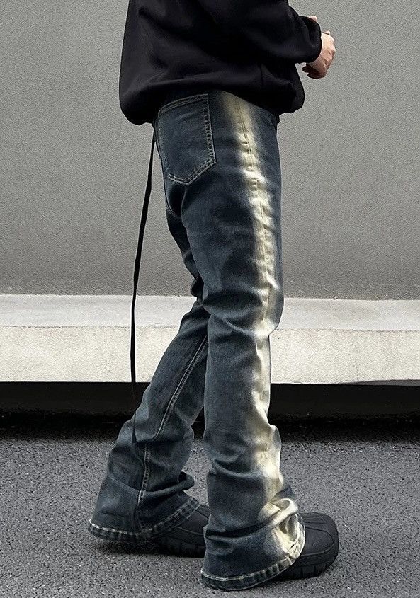 Japanese Brand × Vintage Avant garde retro side stripe tie dye flared jeans pants Size US 30 / EU 46 - 3 Thumbnail