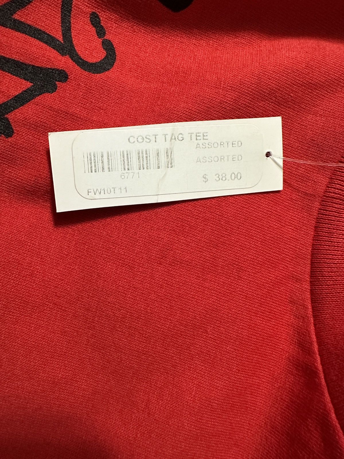 Supreme DSWT FW10 Supreme Cost Tag Tee Red XL DS Size US XL / EU 56 / 4 - 6 Thumbnail