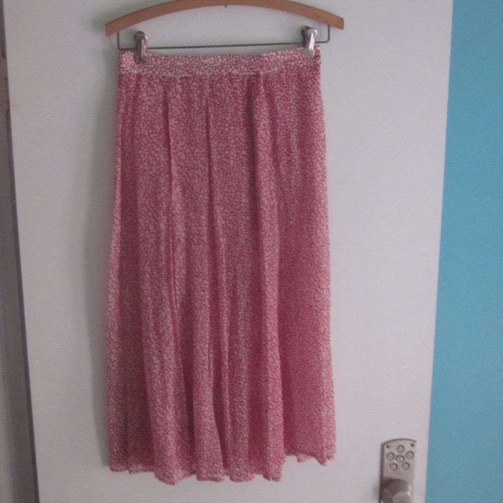 Vintage Red Pattern Lightweight Sheer Silk Culotte Summer Pants Size XS Size 25" / US 0 / IT 36 - 2 Thumbnail