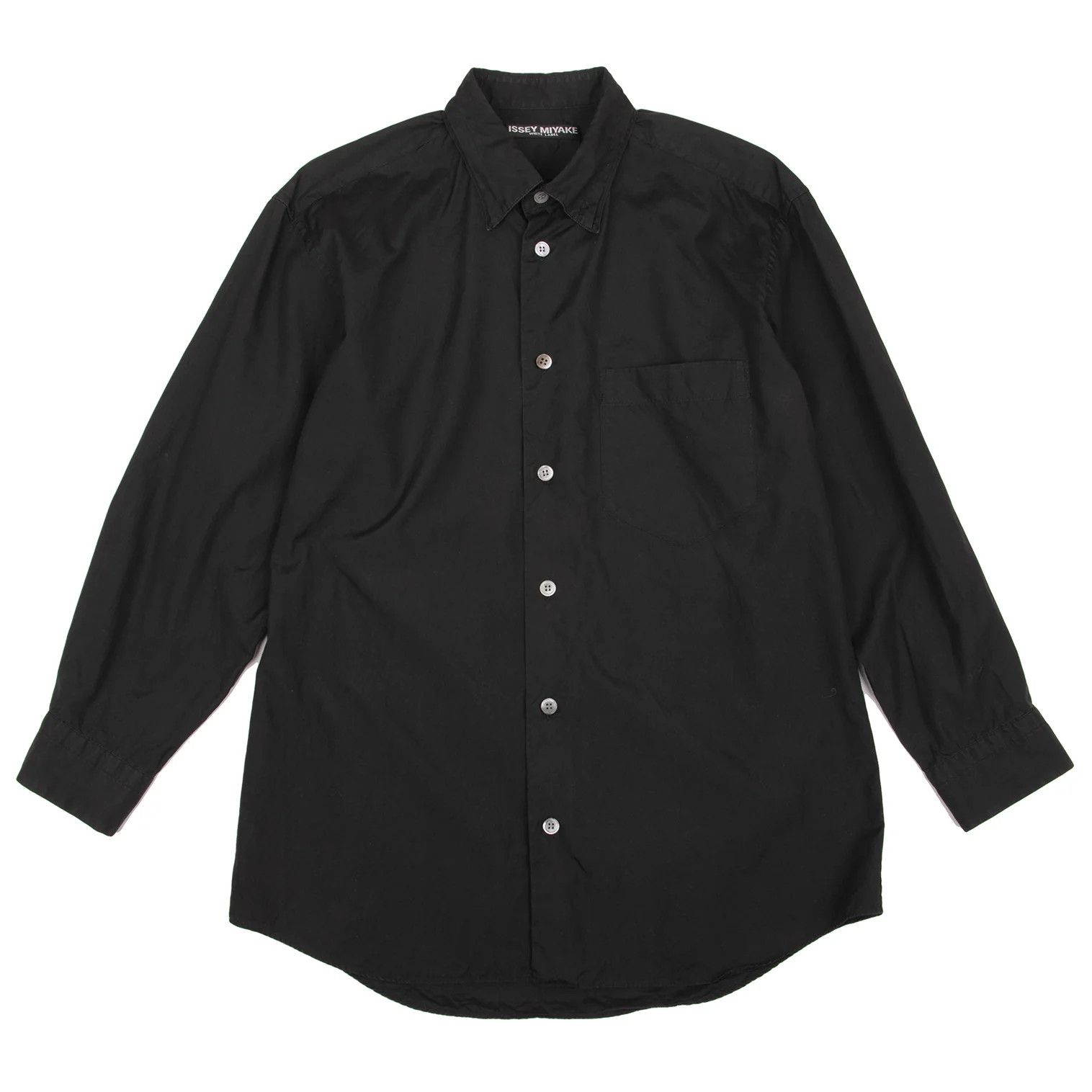 Issey Miyake Cotton Layered Color Button-Down Shirt in Black Size US S / EU 44-46 / 1 - 1 Thumbnail