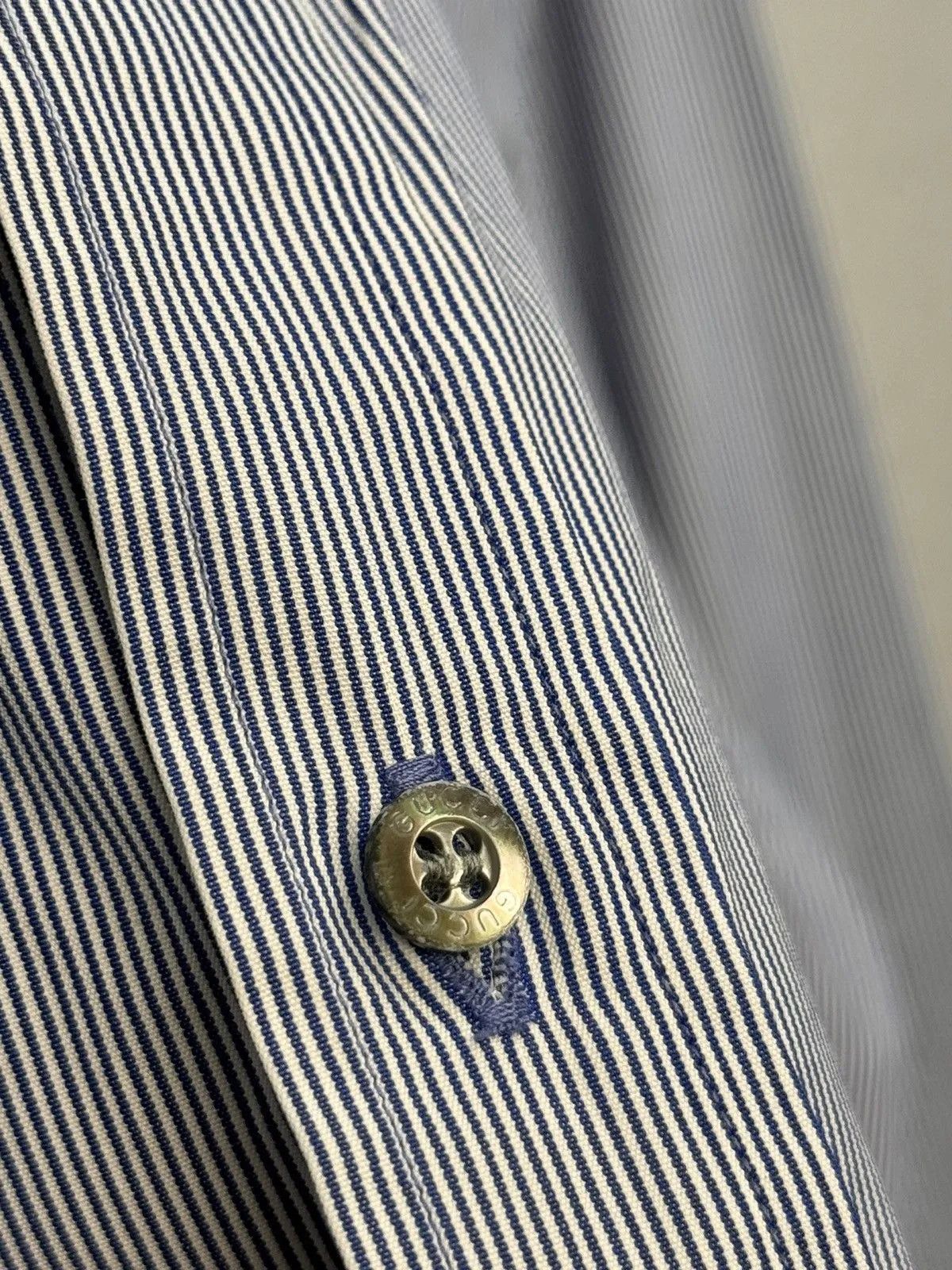 Gucci Vintage Gucci RARE Striped Silk Blue Shirt Size US L / EU 52-54 / 3 - 6 Thumbnail