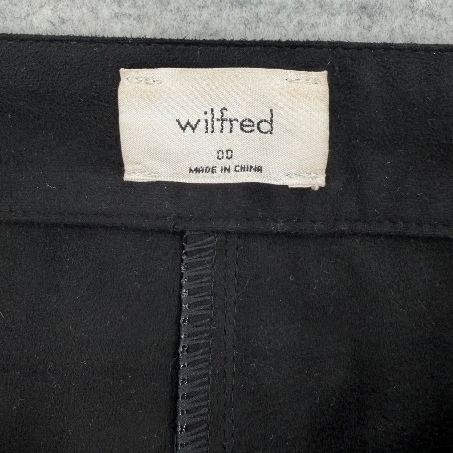 Aritzia Aritzia Wilfred Black Vegan Leather Straight Leg Trousers 00 Size 24" / US 00 / IT 34 - 3 Thumbnail