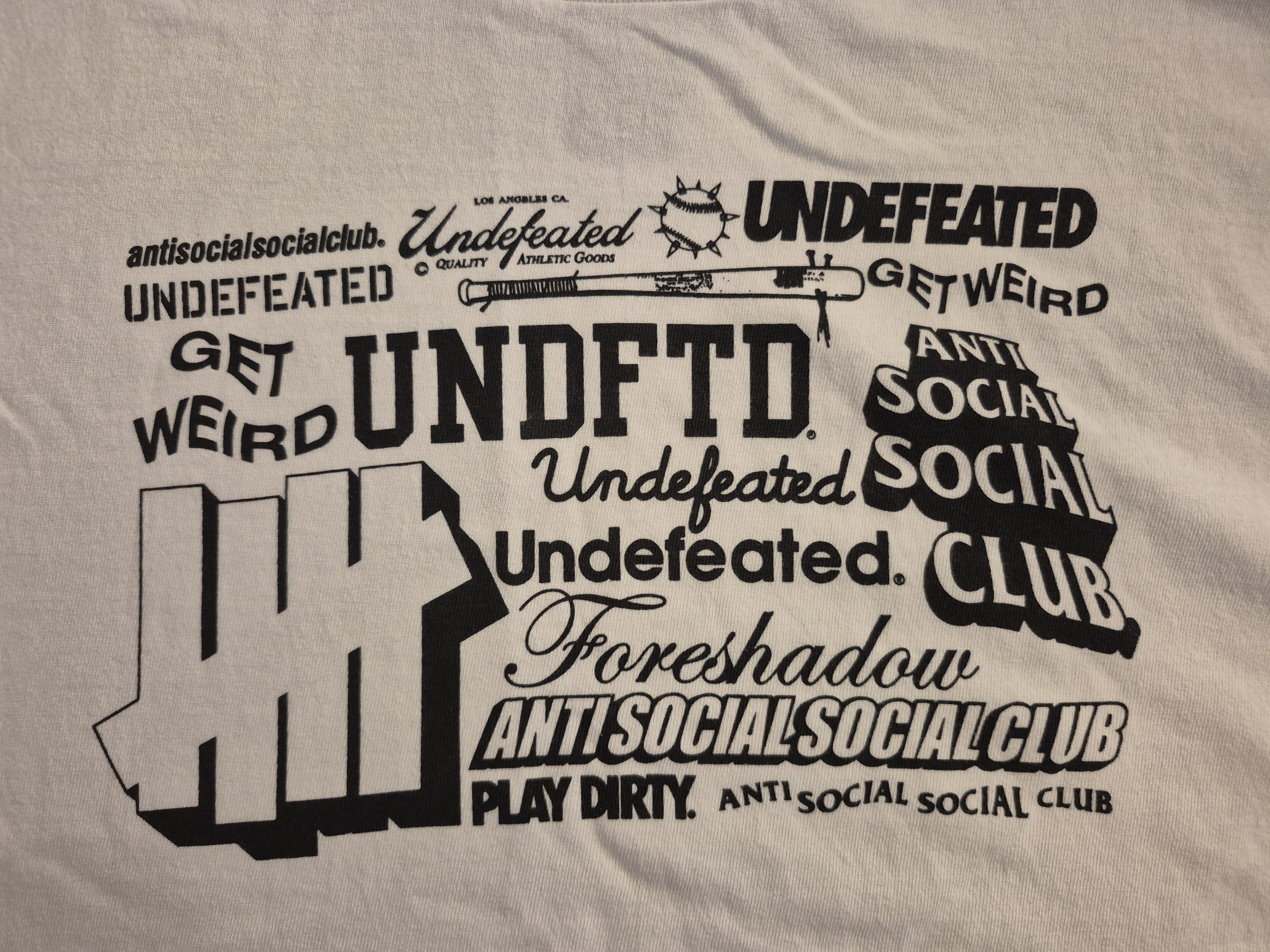 Anti Social Social Club × Undefeated Anti Social Club Undefeated Collab White Tee Shirt Size 2XL Size US XXL / EU 58 / 5 - 2 Thumbnail
