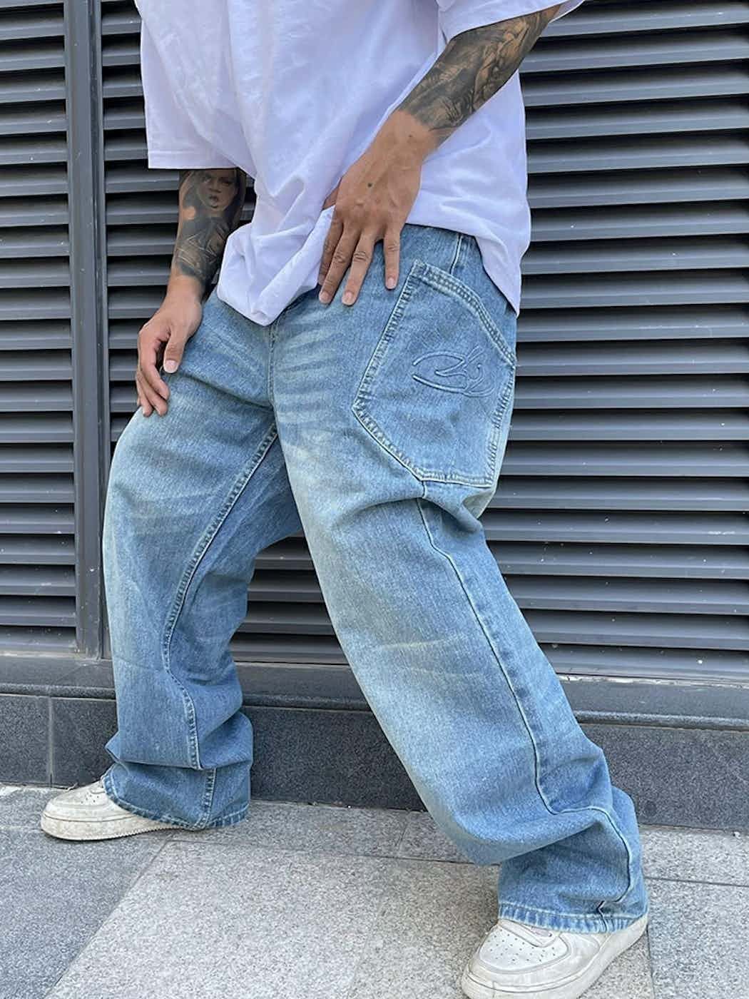 y2k washed faded skate hiphop baggy jeans