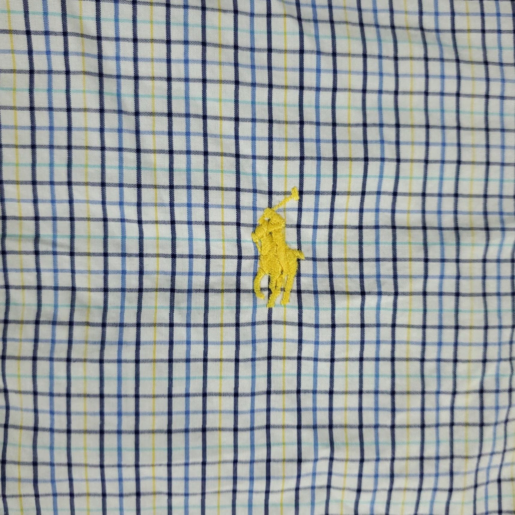 Ralph Lauren Ralph Lauren Men's Shirt Slim Fit Blue Yellow Plaid Long Sleeve Button-Up Cotton Size 40R - 2 Thumbnail