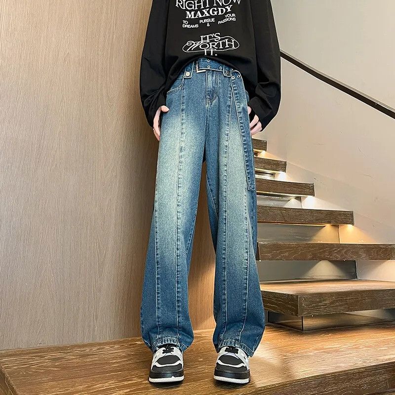 Jean Streetwear Baggy Patchwork Denim Size US 33 - 1 Thumbnail
