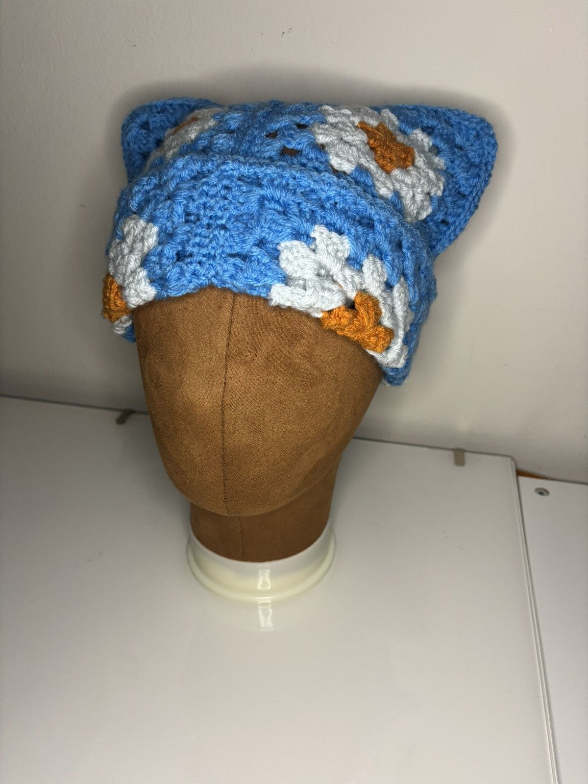 Handmade Mudkip-Inspired Crochet Cat Ear Hat Size ONE SIZE - 3 Thumbnail