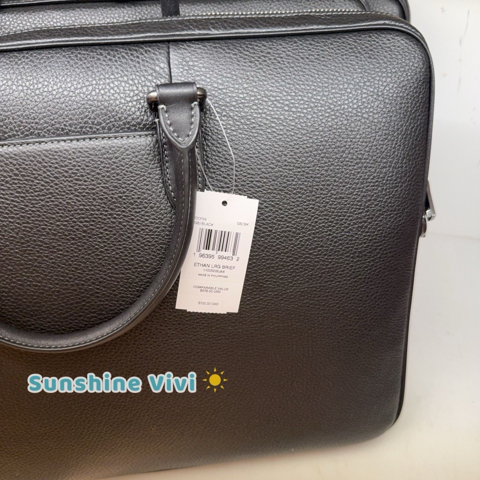 Coach NWT Coach Ethan Large Brief Gunmetal/Black CCF59 Leather Size ONE SIZE - 4 Thumbnail