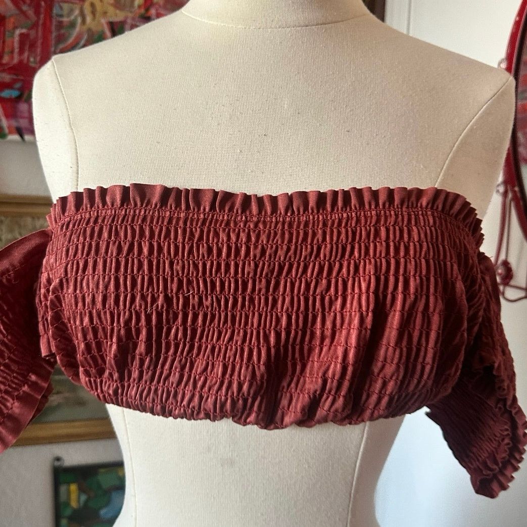 Other no brand red ripped cold shoulder tube top Size S / US 4 / IT 40 - 2 Thumbnail