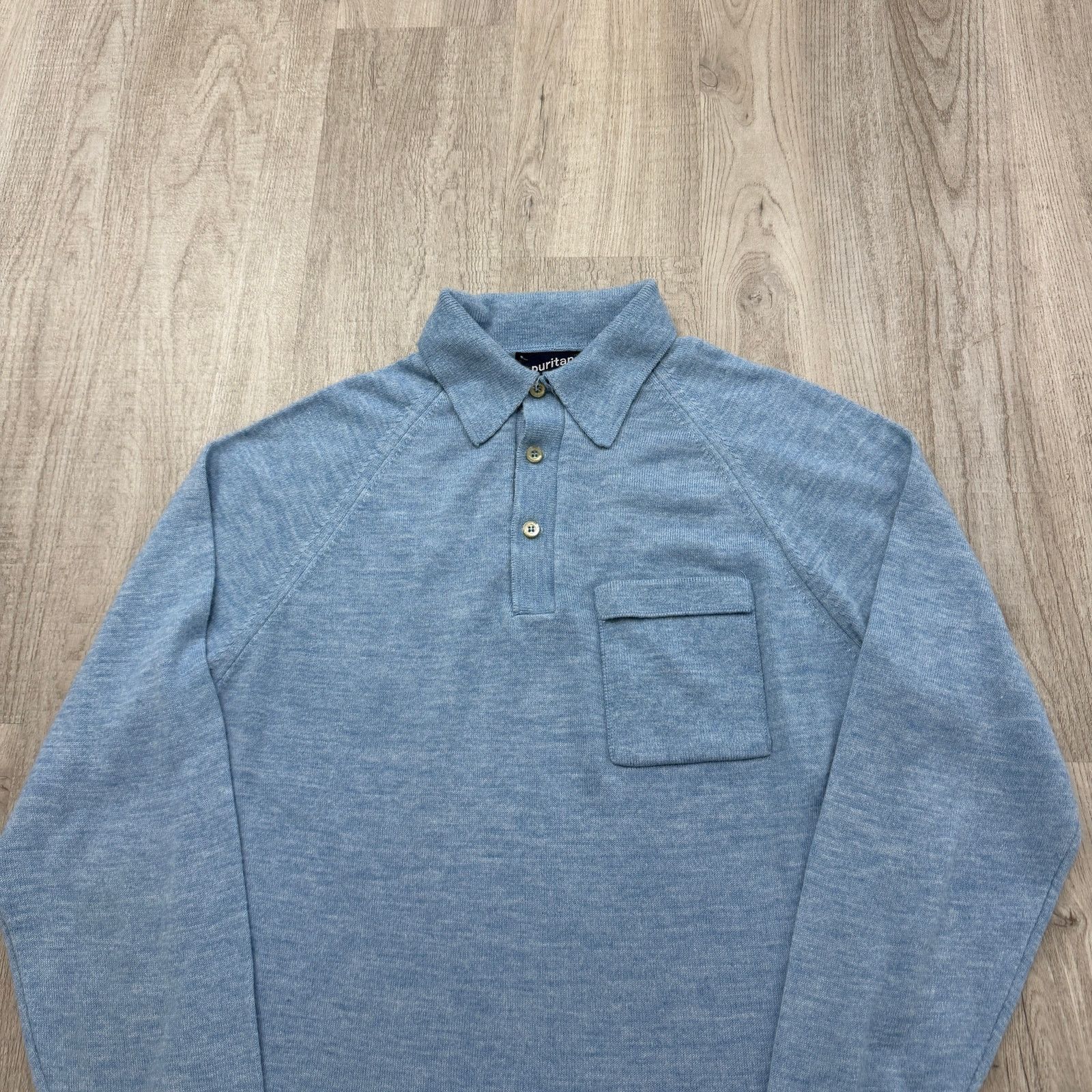 Vintage Vintage Puritan Knit Polo Sweater Shirt Men's Medium Blue Size US M / EU 48-50 / 2 - 2 Thumbnail