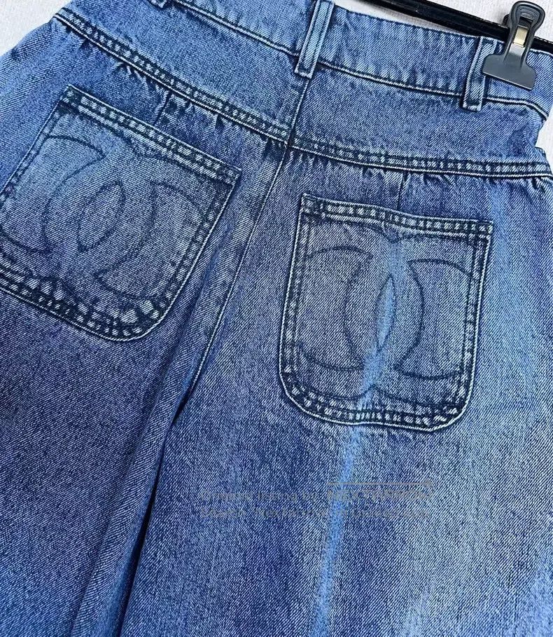 Chanel Chanel 22b blue flower bud wide-leg jeans Size 24" / US 00 / IT 34 - 3 Thumbnail