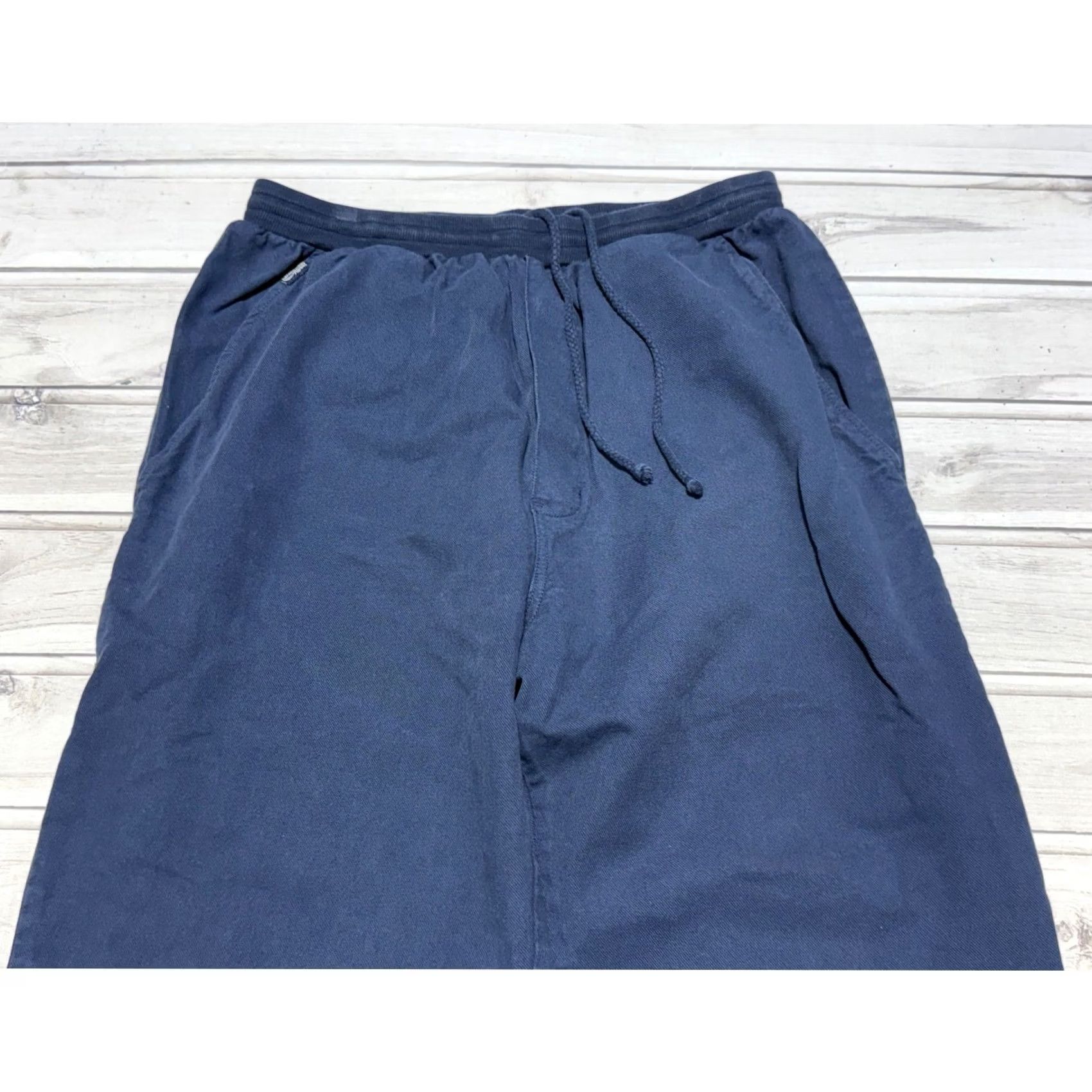 Vintage Crazy Shirts Jogger Pants Mens Large Navy Blue Cotton Twill Drawstring 00259 Size US XS / EU 42 / 0 - 4 Thumbnail