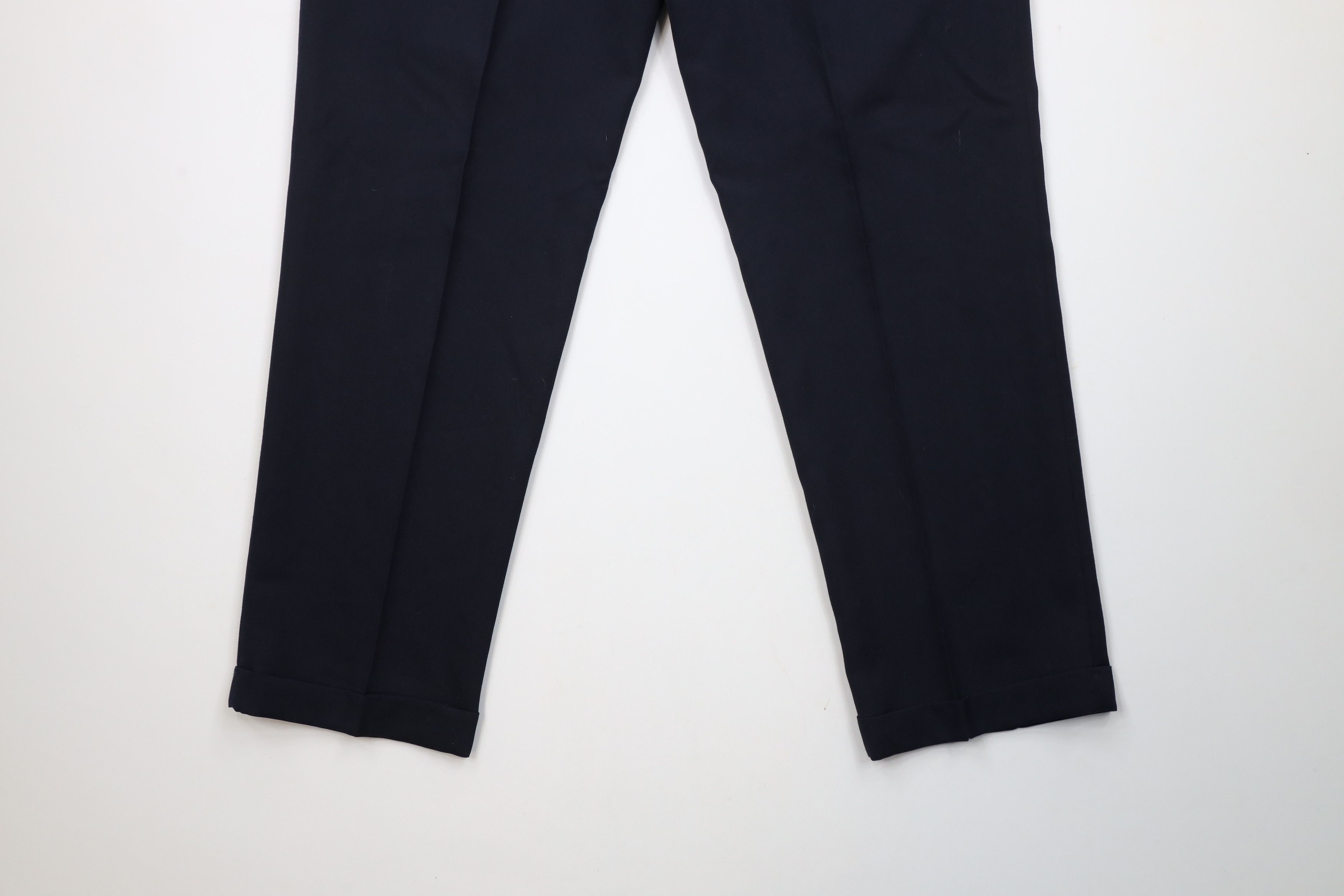 Vintage Vintage 90s Streetwear Pleated Cuffed Chino Pants Navy Blue Size US 32 / EU 48 - 13 Thumbnail