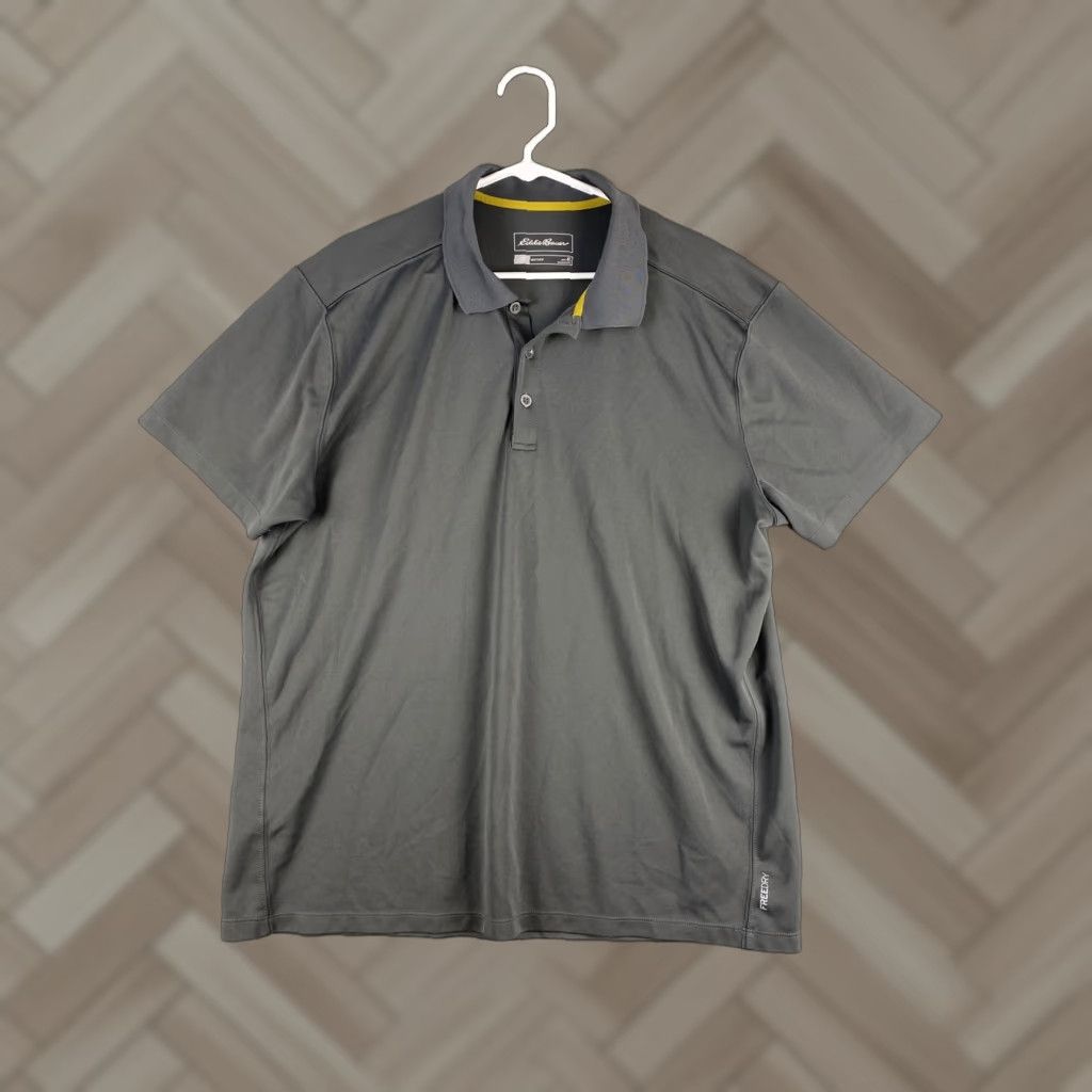 Eddie Bauer Eddie Bauer Polo Shirt Mens Gray XL Short Sleeve Active Solid 37-39 Polo Golf All Seasons Regular Logo Shirt Size US XL / EU 56 / 4 - 1 Thumbnail