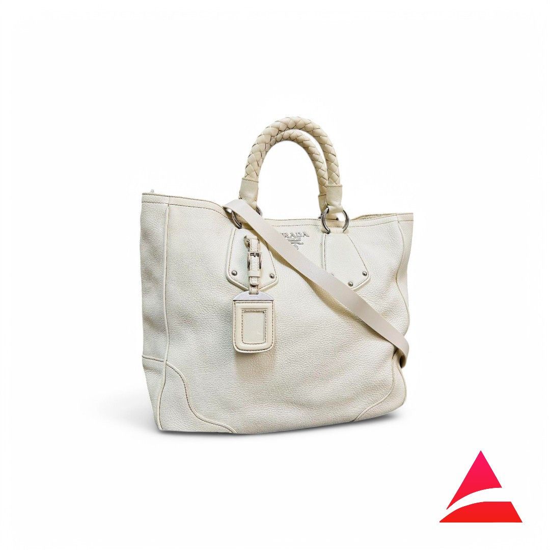 Prada Prada - Shoulder Bag Handbag White Nappa Leather Gold Size ONE SIZE - 1 Thumbnail