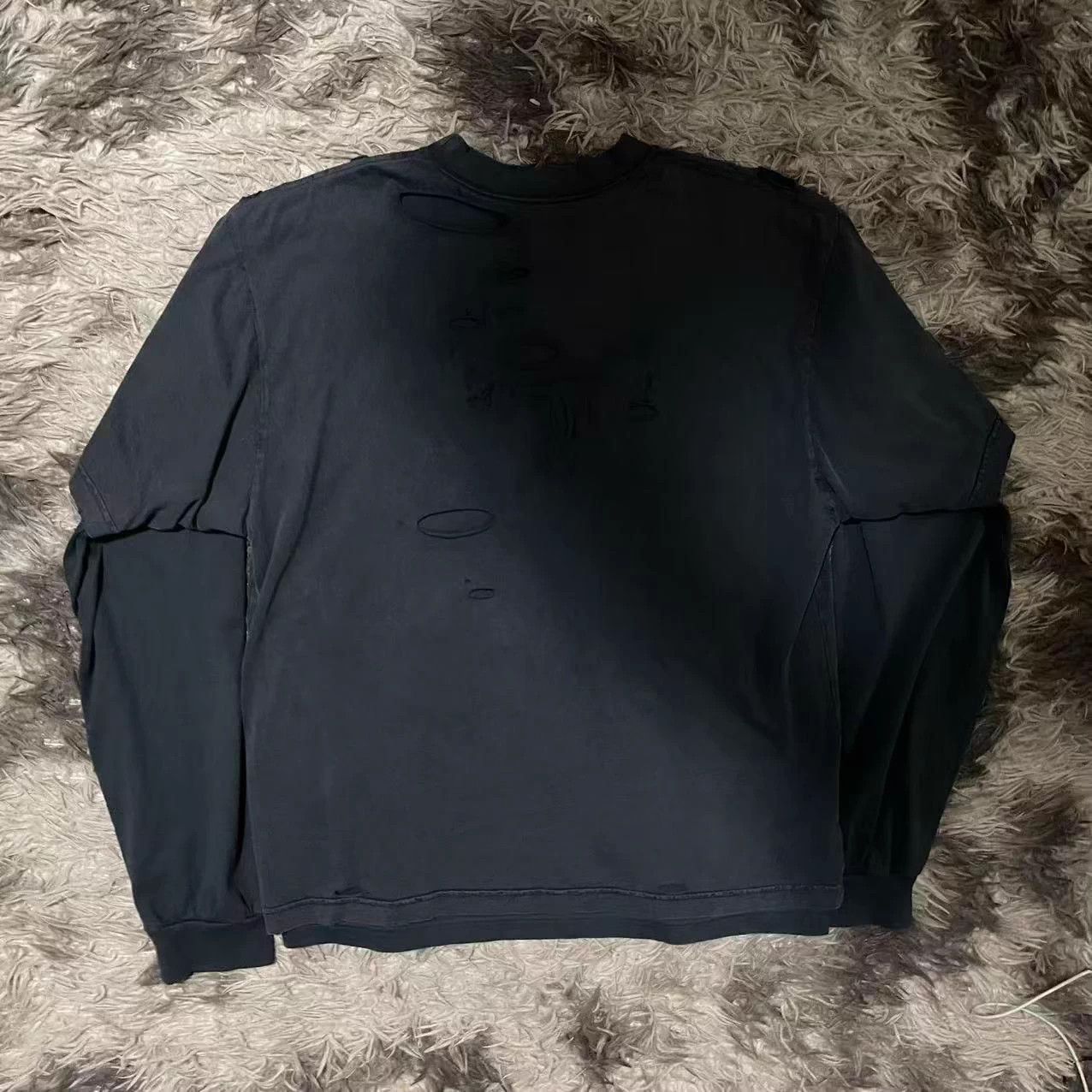 Balenciaga Balenciaga 3B Washed Distressed Fake Two-Piece Hoodie S Size US S / EU 44-46 / 1 - 2 Thumbnail