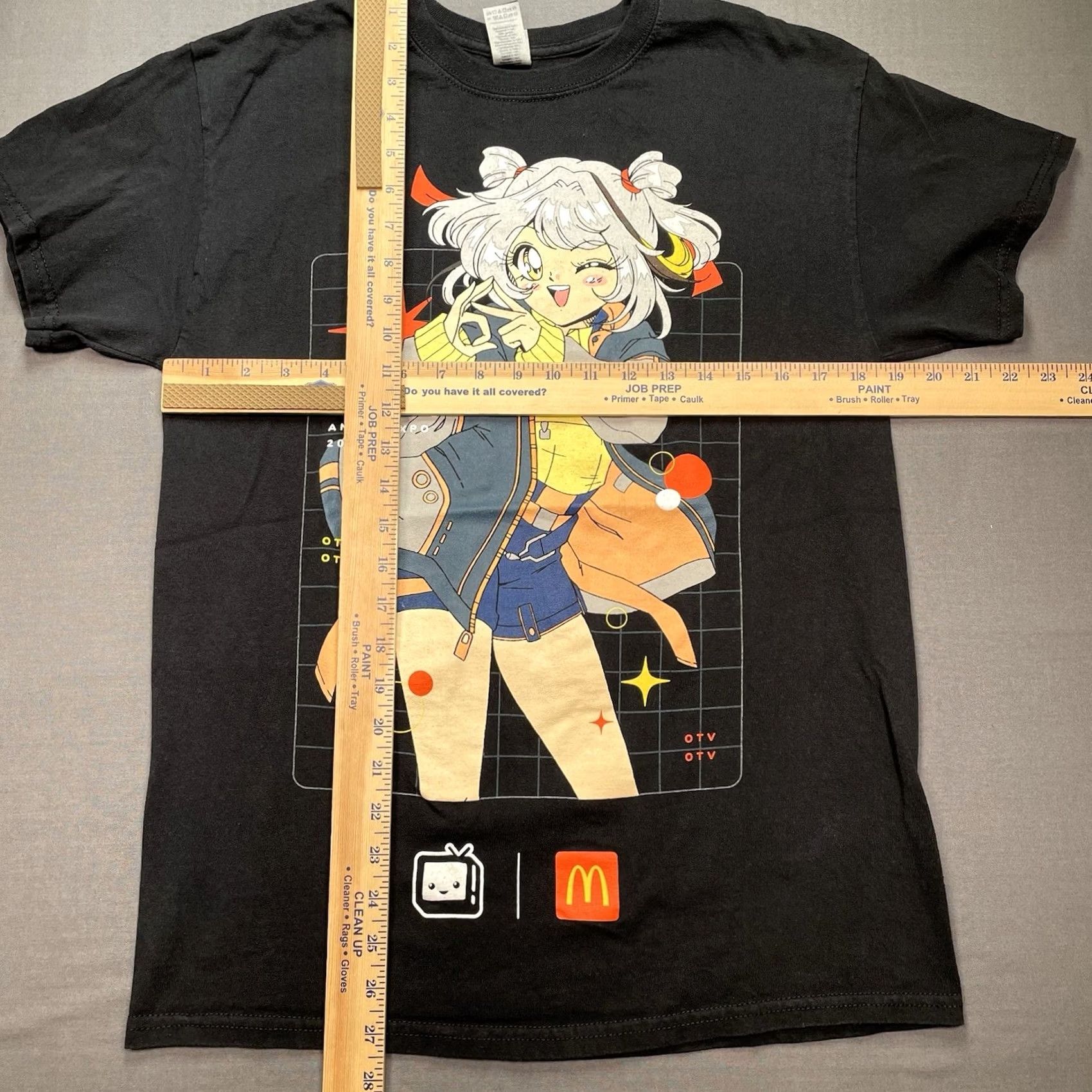 Gildan Offline TV Shirt Men M Black Anime Limited Edition McDonalds LilyPichu Scarra 2022 OTV T-Shirt Crew Neck Short Sleeve Nike? Size US M / EU 48-50 / 2 - 4 Thumbnail