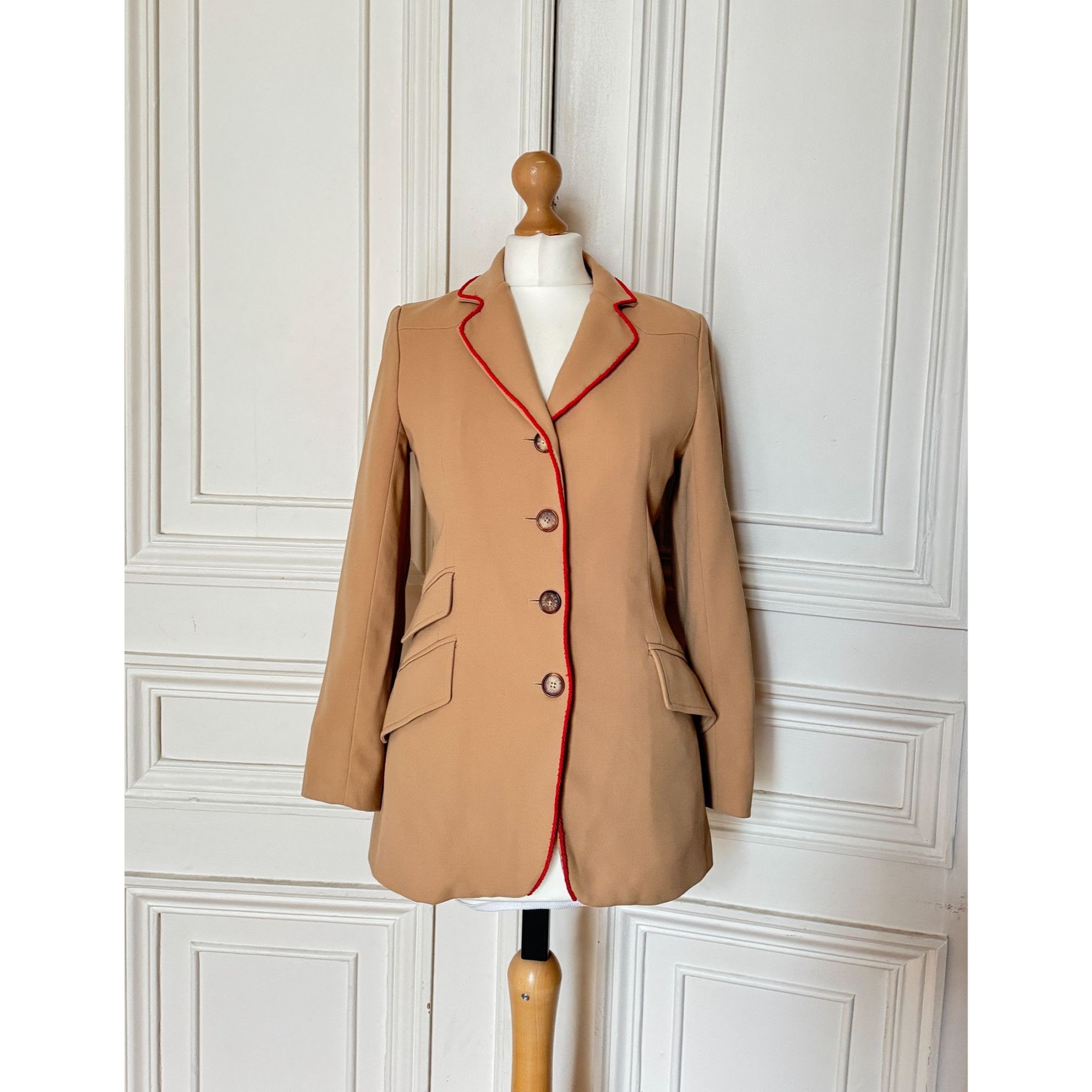 Hermes Vintage Beige Wool Blazer Size S / US 4 / IT 40 - 1 Thumbnail