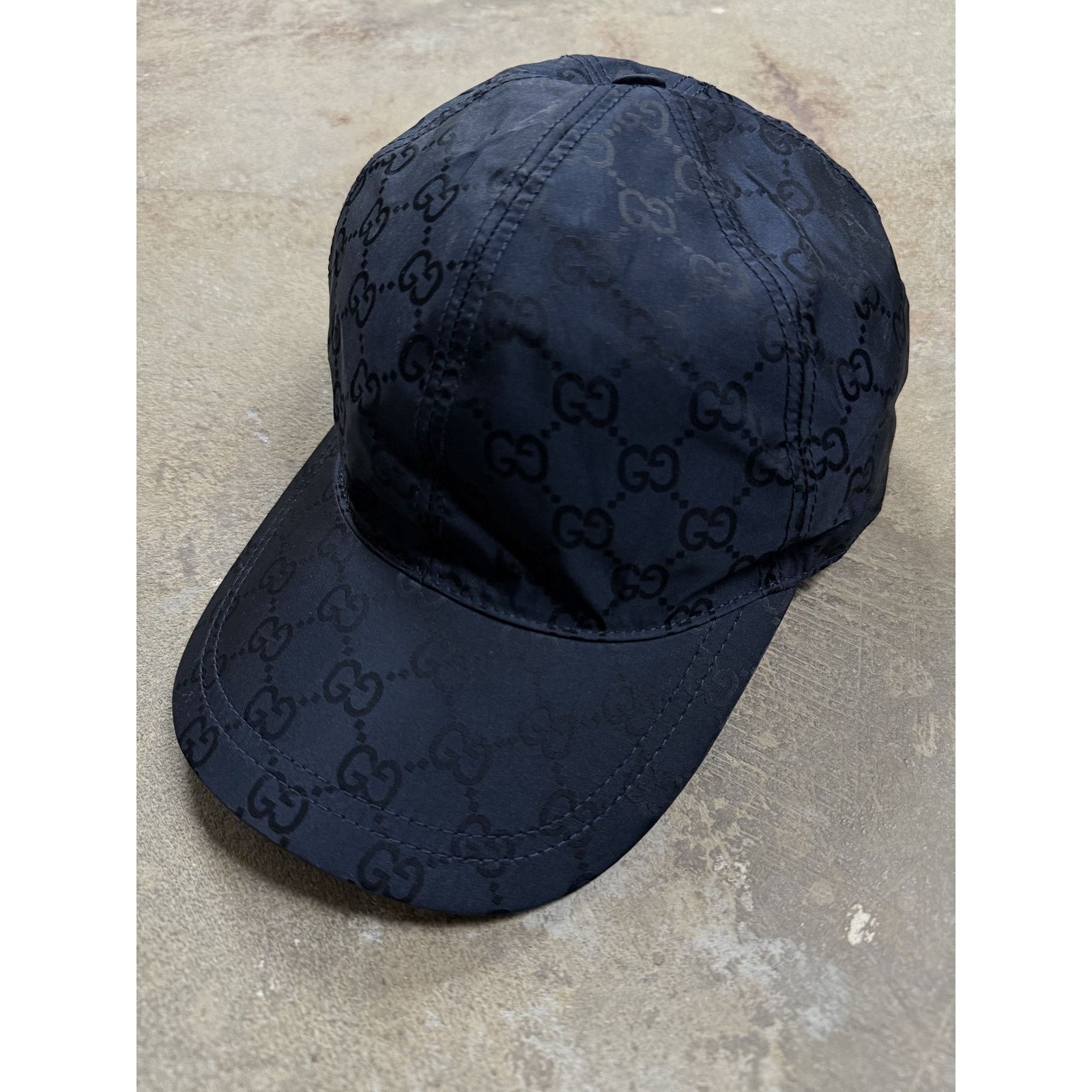 Gucci Gucci Cap Monogram Navy Nylon Used Large Size ONE SIZE - 1 Thumbnail