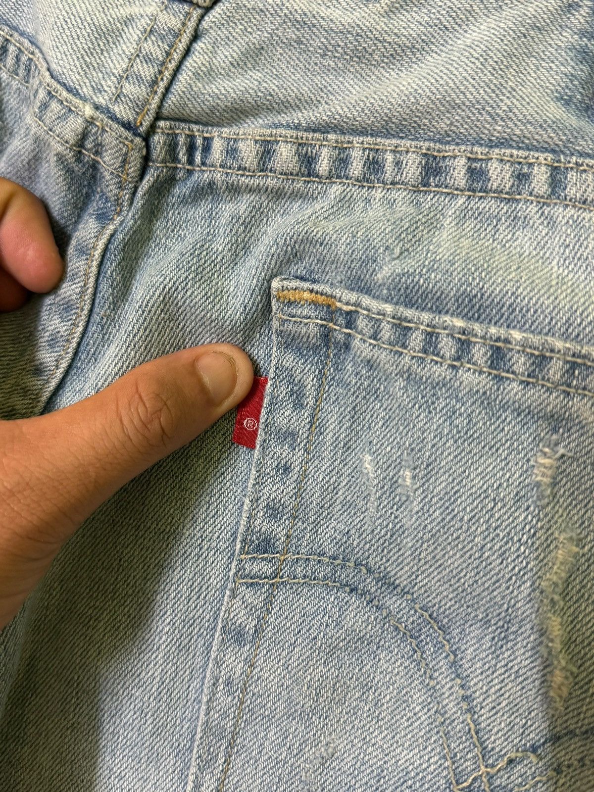 Levi's × Levi's Vintage Clothing × Vintage Vintage Levi's 527 Flared Bootcut Distressed Jeans Size US 33 - 15 Thumbnail