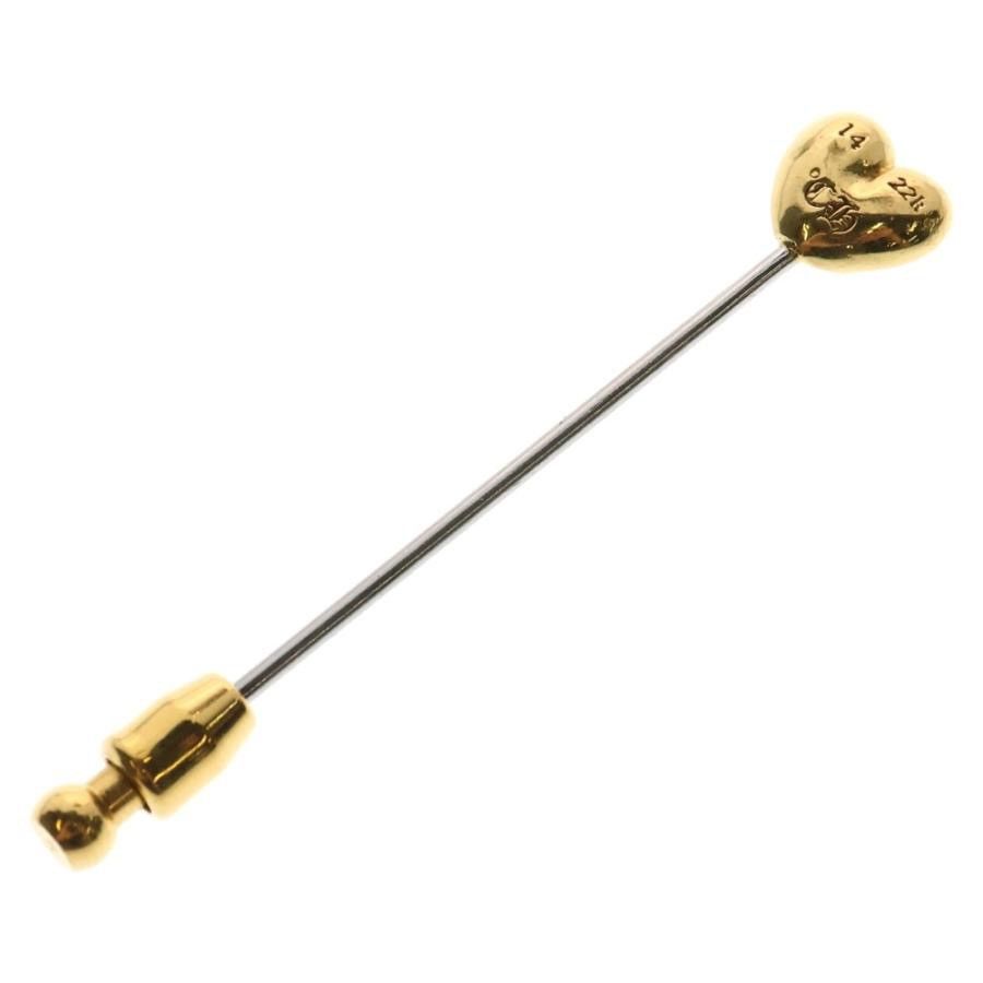 Chrome Hearts Chrome Hearts 22K Mini Heart Lapel Pin Gold Size ONE SIZE - 2 Thumbnail