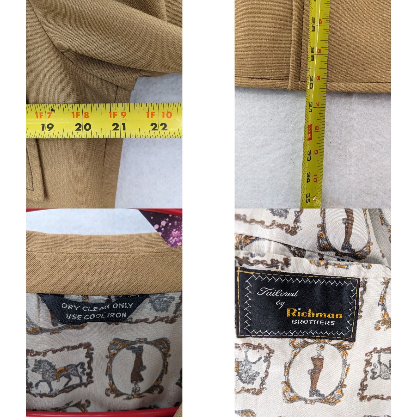 Vintage VINTAGE Richmond Bros. Coat Men's Large Beige Equestrian Print 1970s Casual Size US L / EU 52-54 / 3 - 8 Thumbnail