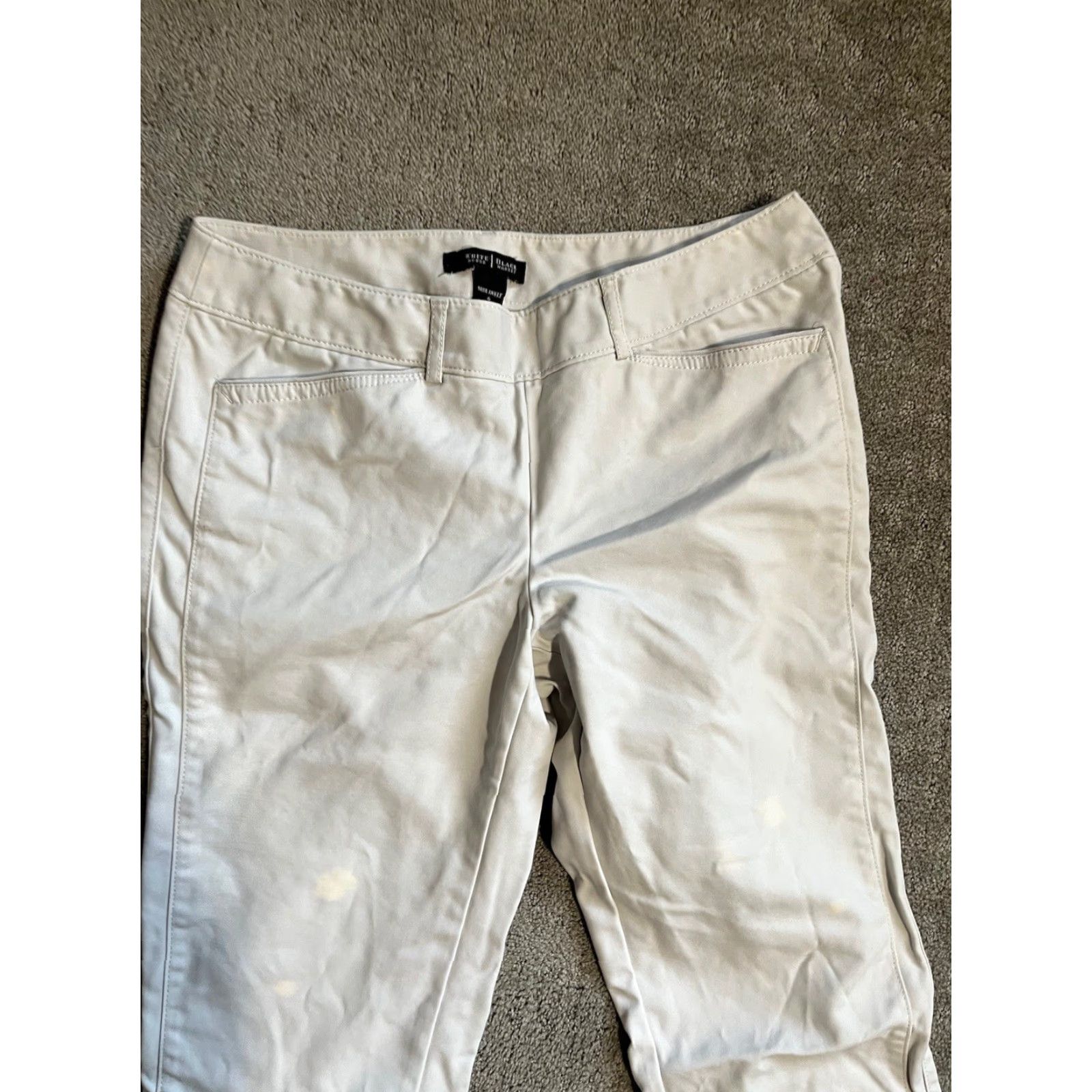 White House Black Market White House Black Market Pants Beige Slim Ankle Side Zip Size 6 Cotton Blend, Wool? No, ignore. Size 28" / US 6 / IT 42 - 2 Thumbnail