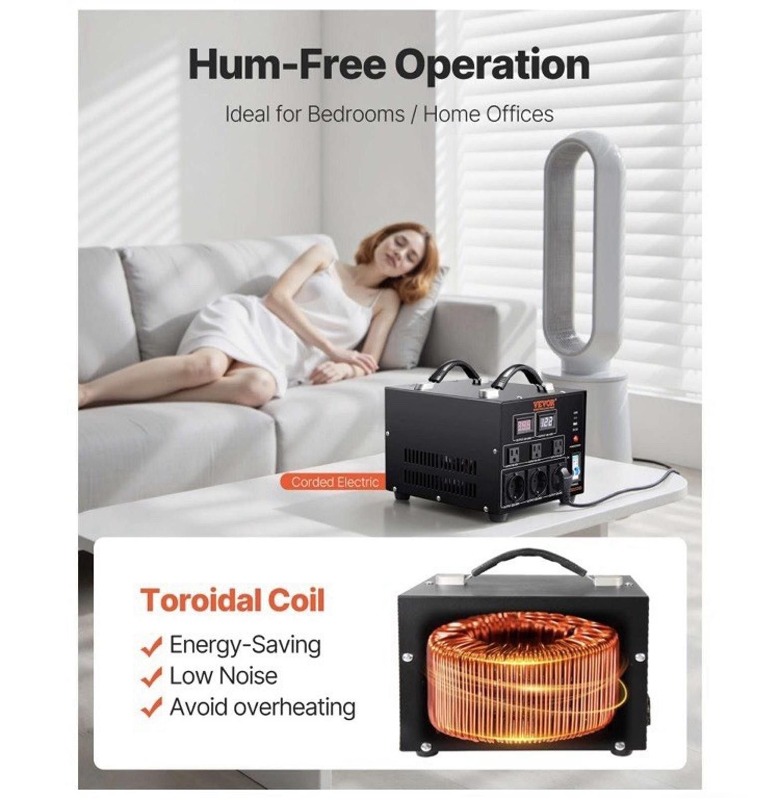 Other 5000W Voltage Converter Up/Down 220V 110V 110V 220V VEVOR Size ONE SIZE - 6 Thumbnail