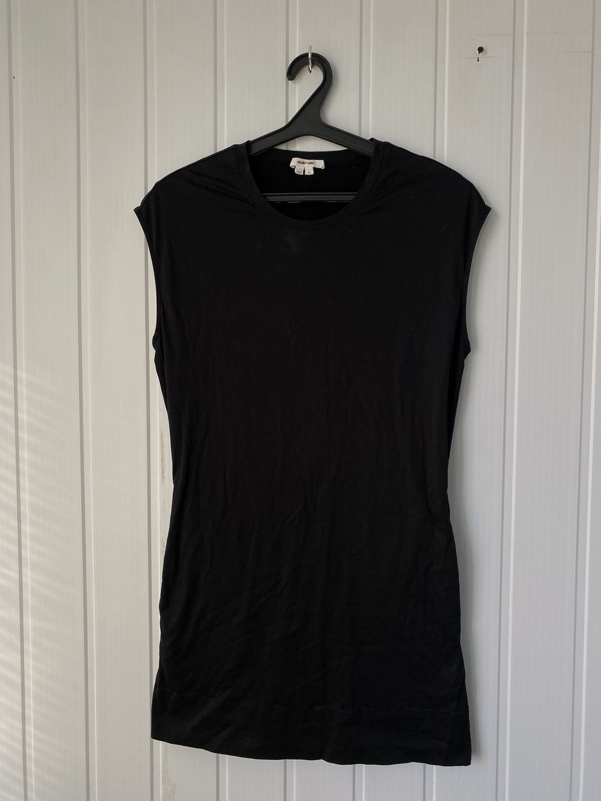 Helmut Lang Black Quell Jersey T-Shirt Mini Dress