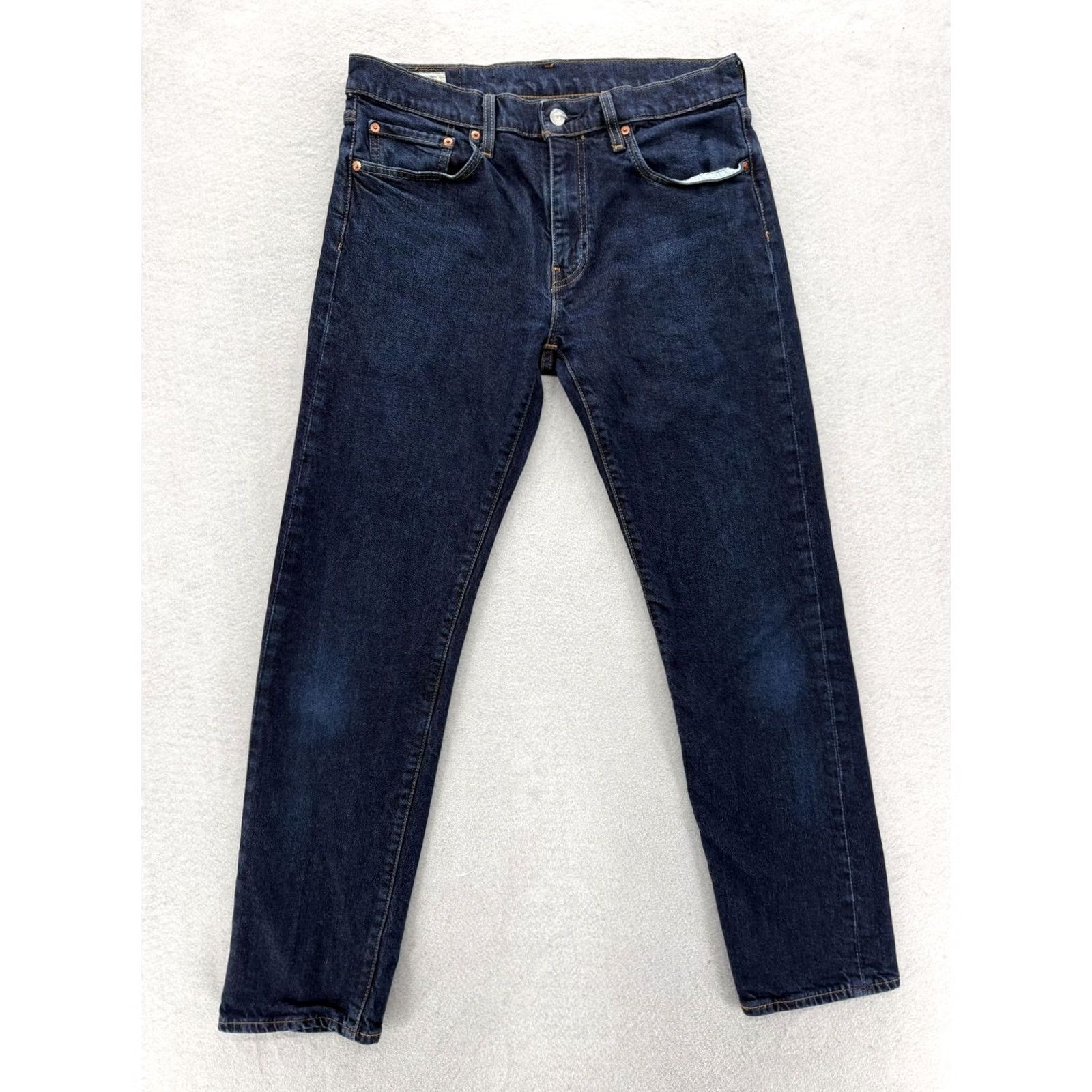 Levi's Levi's Premium 502 Jeans Mens 32x30 Blue Dark Wash Regular Tapered Stretch Denim Jeans Size US 32 / EU 48 - 2 Thumbnail
