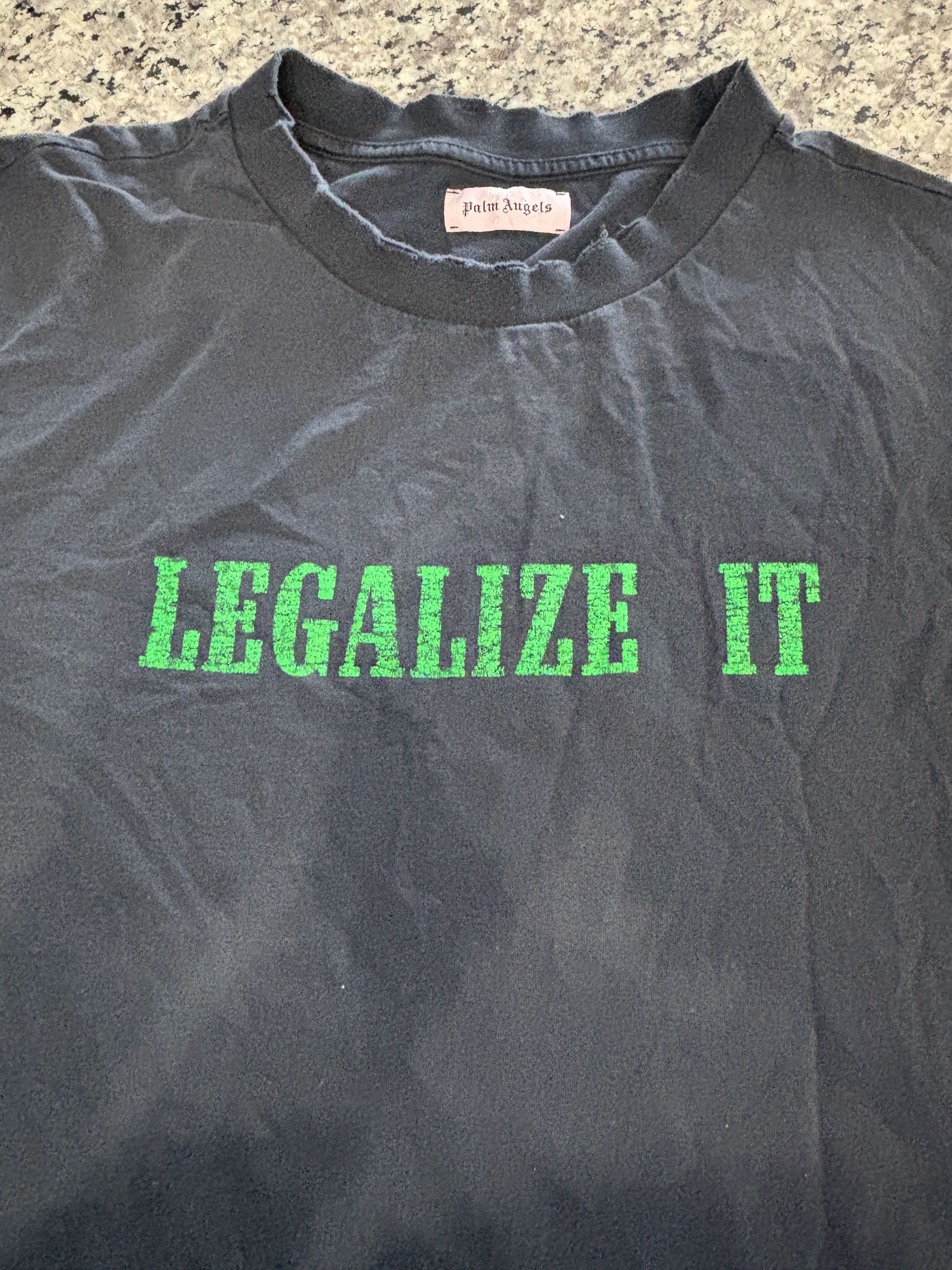 Palm Angels Palm Angels Legalize It Distressed Tee Size L Size US L / EU 52-54 / 3 - 2 Thumbnail