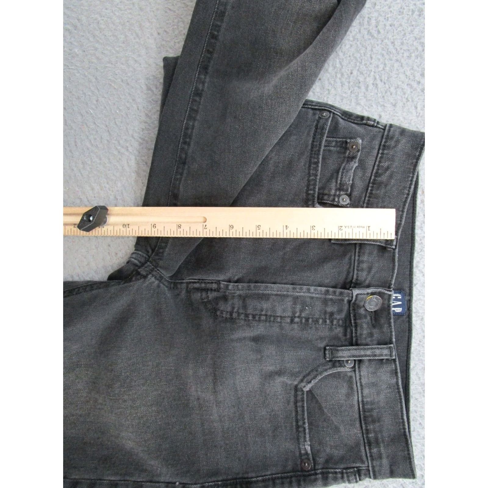 Gap VTG Gap Jeans Women's Black Denim Stretch Button Fly Straight 2/26 Size 2/26 Women’s Size 26" / US 2 / IT 38 - 7 Thumbnail