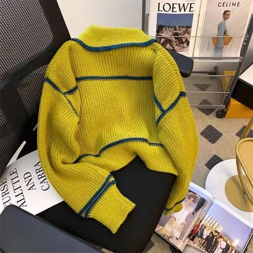 Japanese Brand × Vintage Vintage contrast button knitted sweater Size M / US 6-8 / IT 42-44 - 2 Thumbnail