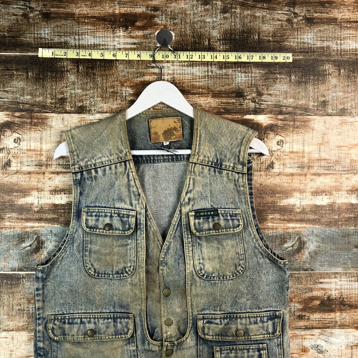 Japanese Brand Manx Blue Denim vintage Jacket Vest #A2511 Size US XL / EU 56 / 4 - 2 Thumbnail