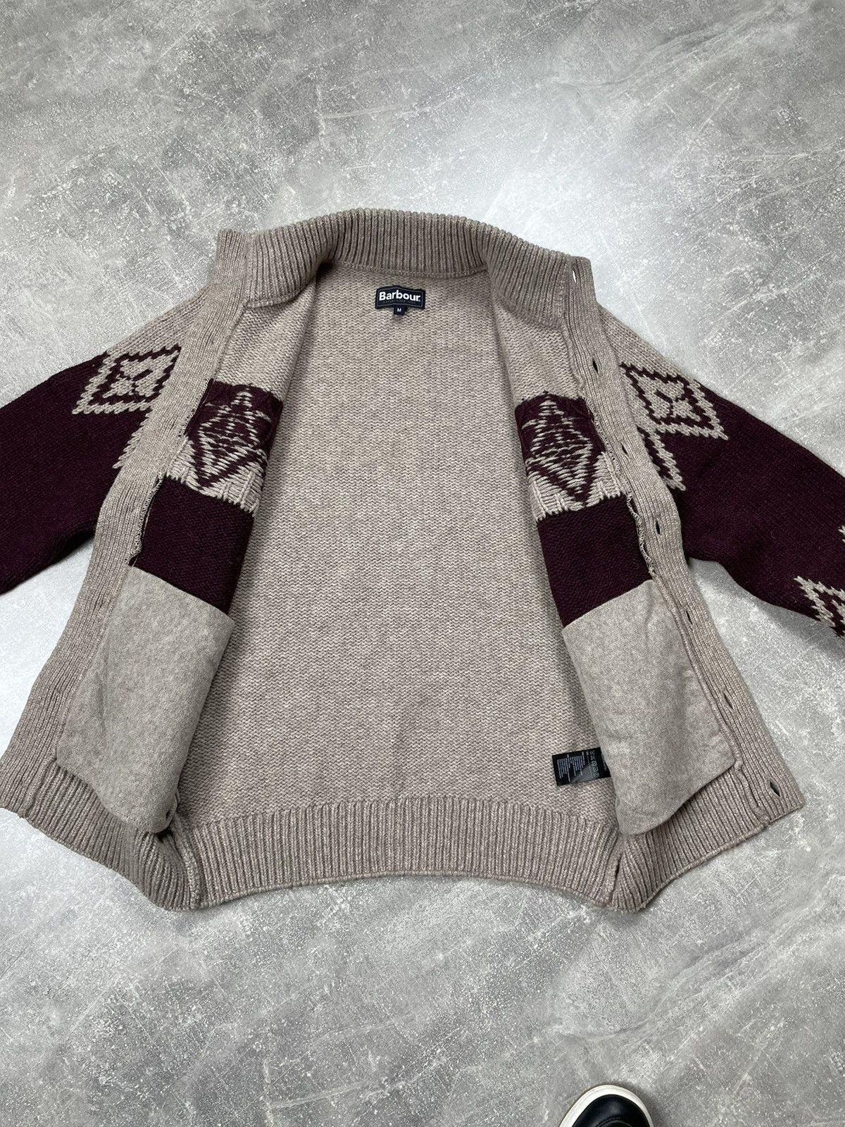 Barbour × Vintage Barbour English Wool Tweed Collared Knitted Haunting Sweater Size US M / EU 48-50 / 2 - 7 Thumbnail
