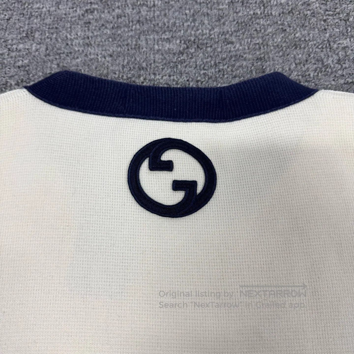 Gucci Guicci Double-G jacquard pattern; white short knit sweater Size XL / US 12-14 / IT 48-50 - 5 Thumbnail