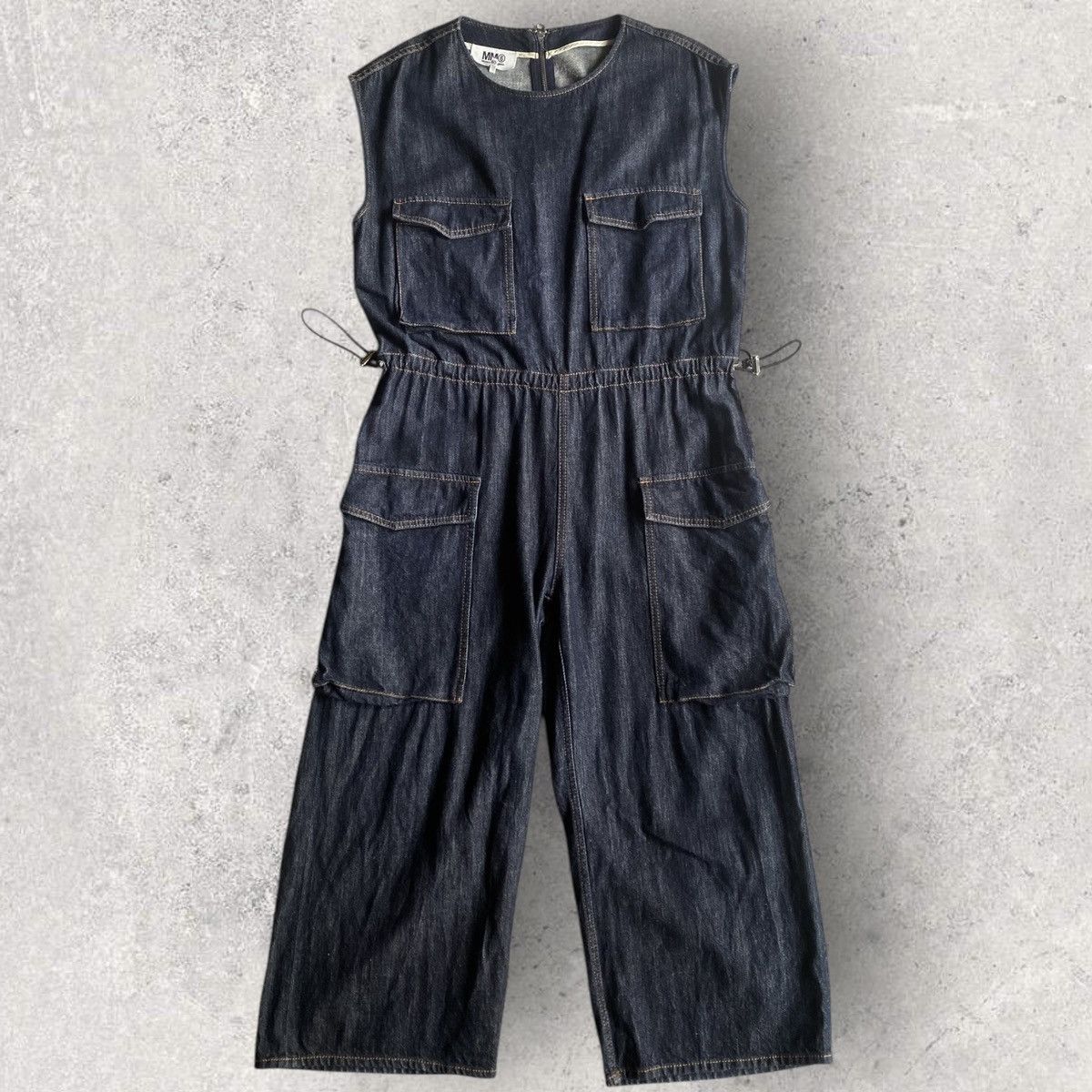 MM6 Fall17 Denim Oversize Sleeveless Jumpsuit
