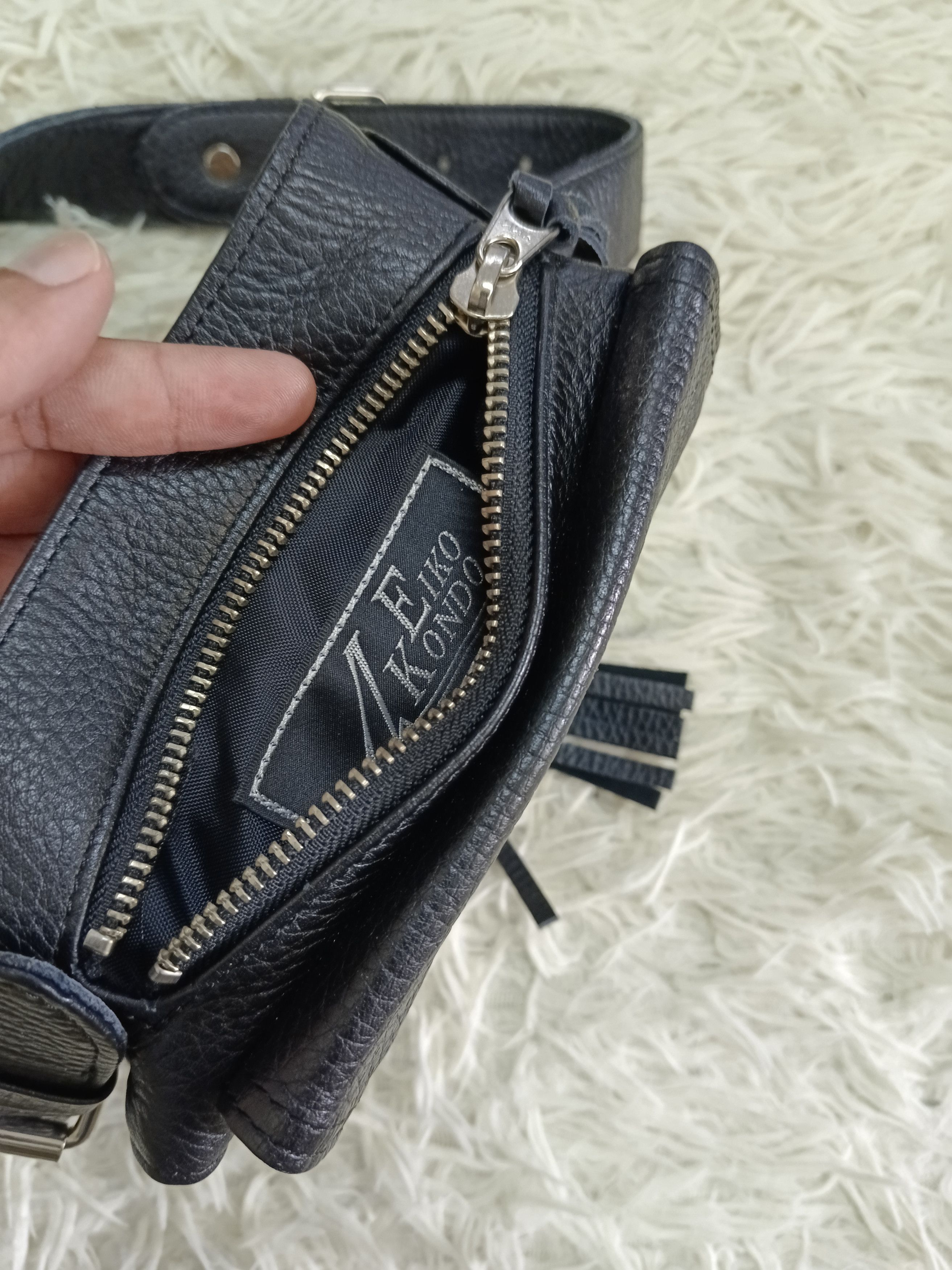 Leather LEATHER BLACK EIKO KONDO WAIST BAG(MAX SIZE 35) Size ONE SIZE - 8 Thumbnail