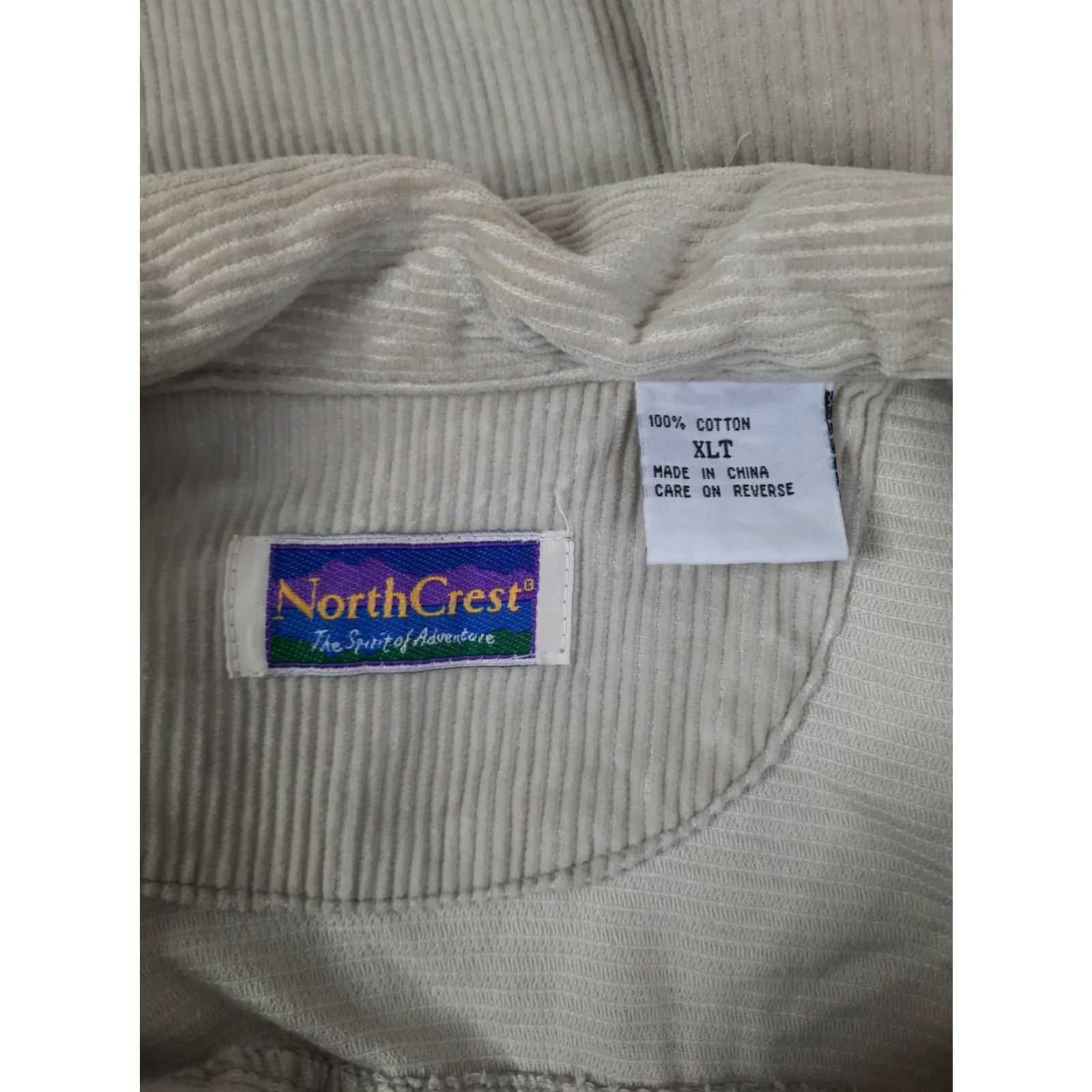 Vintage VINTAGE North Crest Corduroy Jacket Coat Beige Men's XL Tall XLT Distressed 90s Punk Overcoat Zip Pockets Size US XL / EU 56 / 4 - 2 Thumbnail